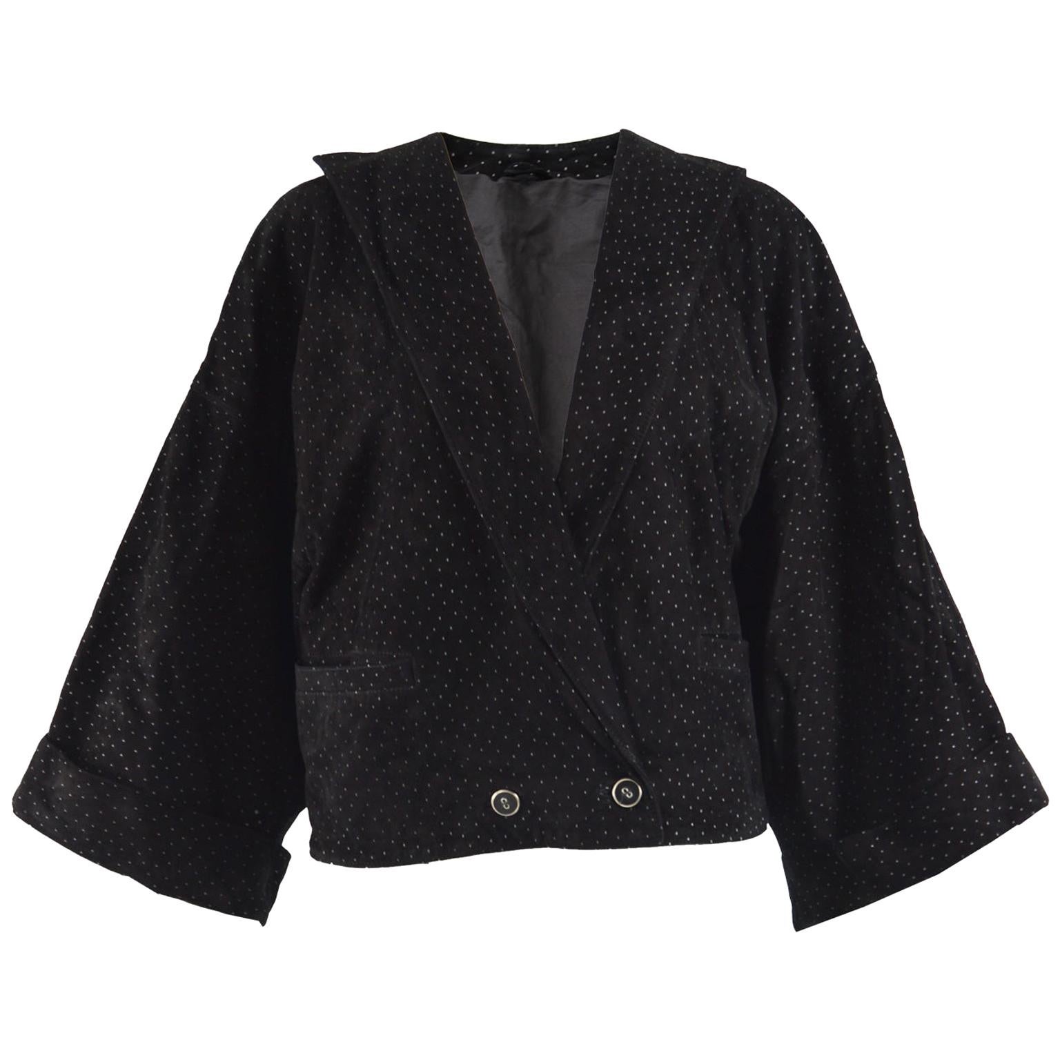 Gianni Versace Vintage 1980s Black Suede Jacket
