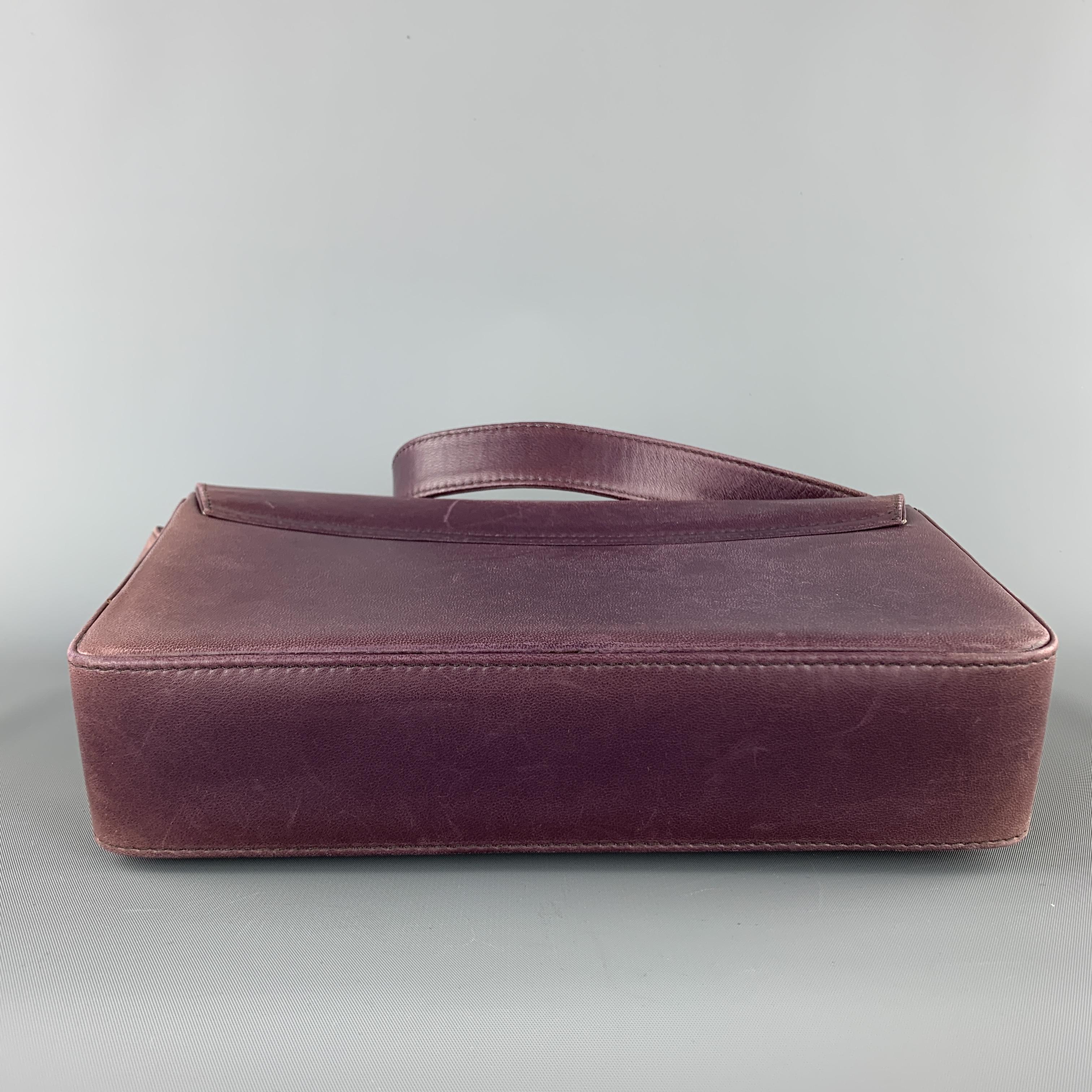 GIANNI VERSACE Vintage 1980's Gold Beaded Purple Leather Shoulder Bag 3