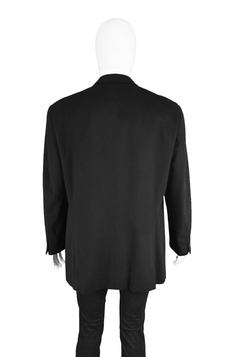 Gianni Versace Vintage Men's Black Wool Five Button Blazer Jacket, 1990s For Sale 4