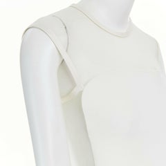 GIANNI VERSACE VINTAGE 1996 white crepe sheer mesh illusion party dress IT40 S