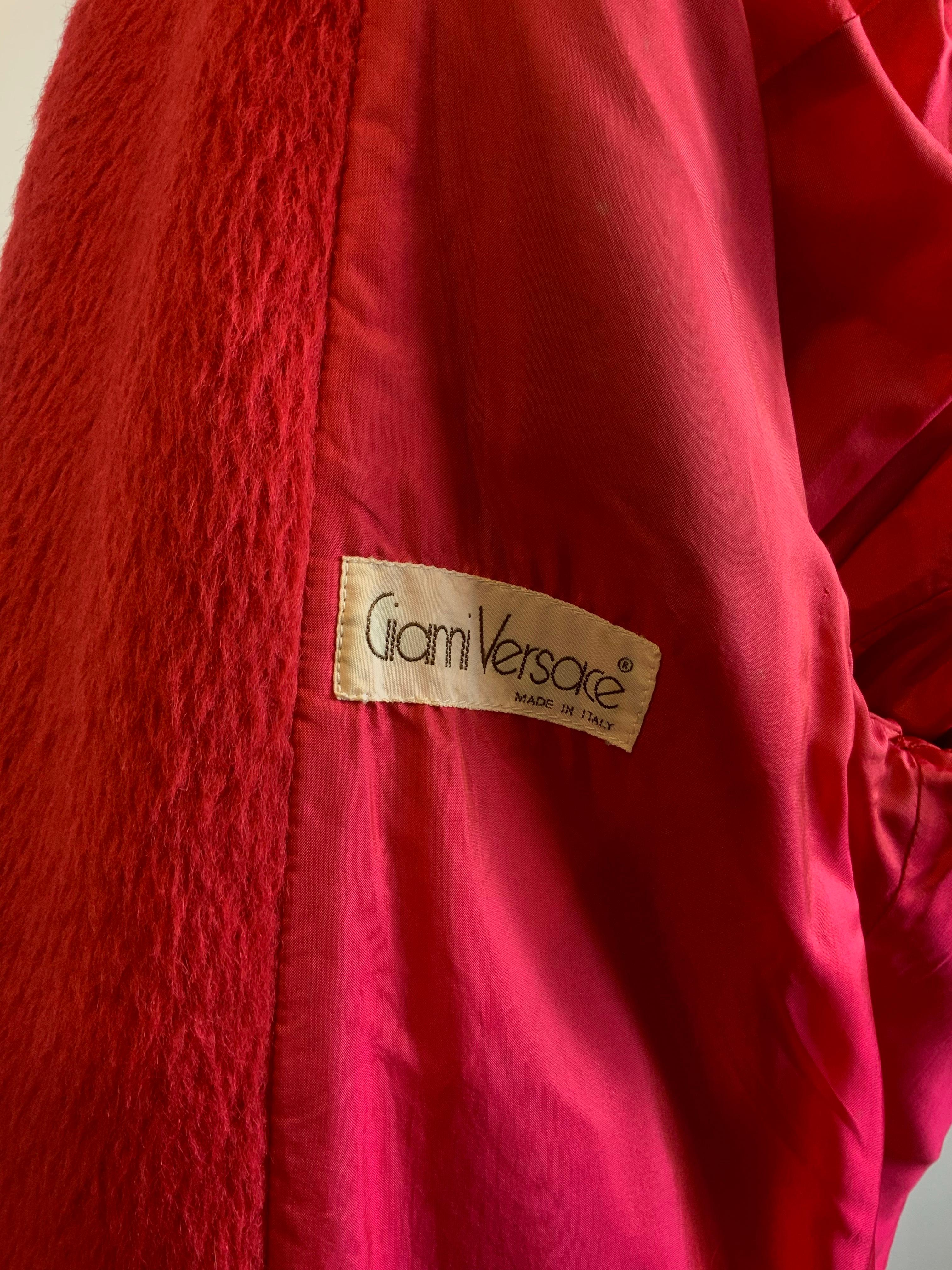 Gianni Versace vintage alpaca Long Coat For Sale 1