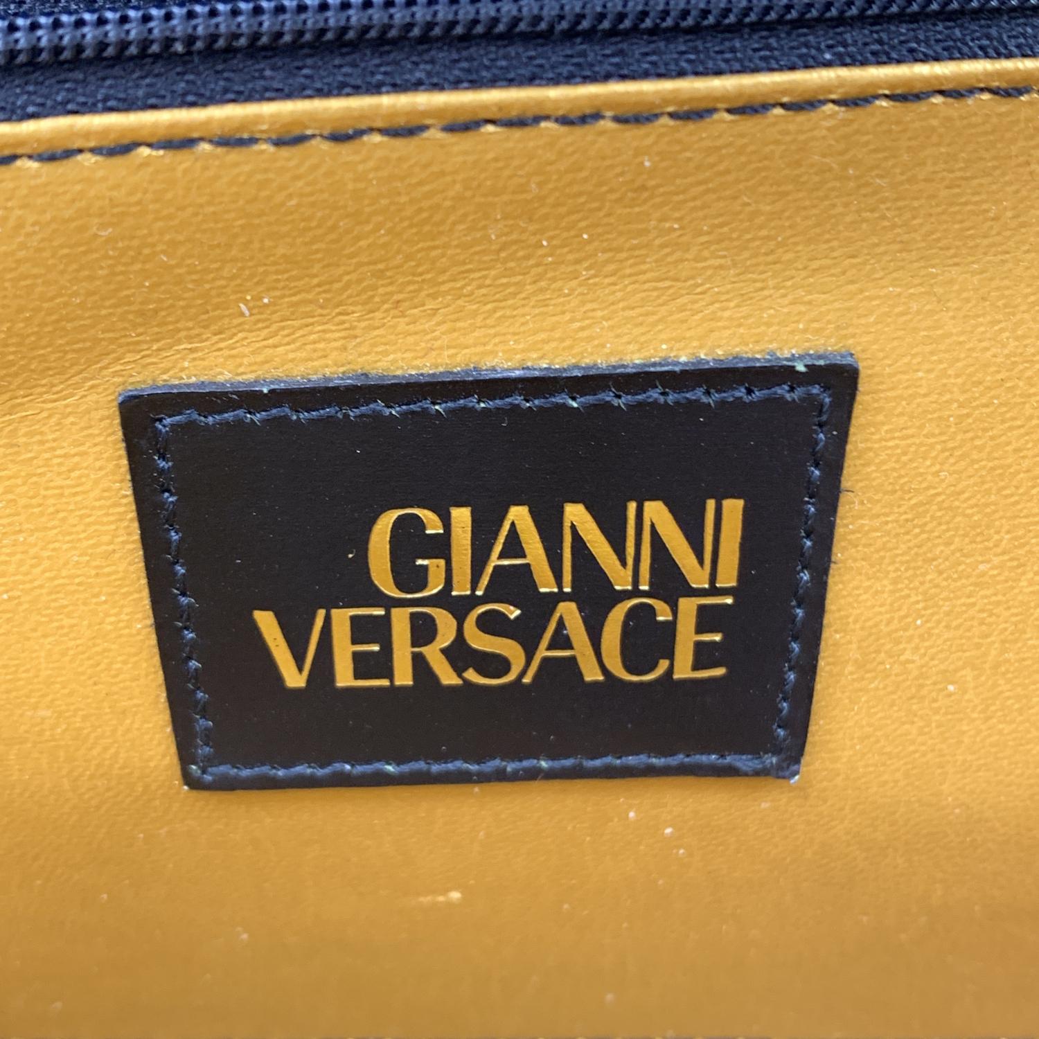 Women's Gianni Versace Vintage Baroque Leopard Canvas Top Handle Tote Bag