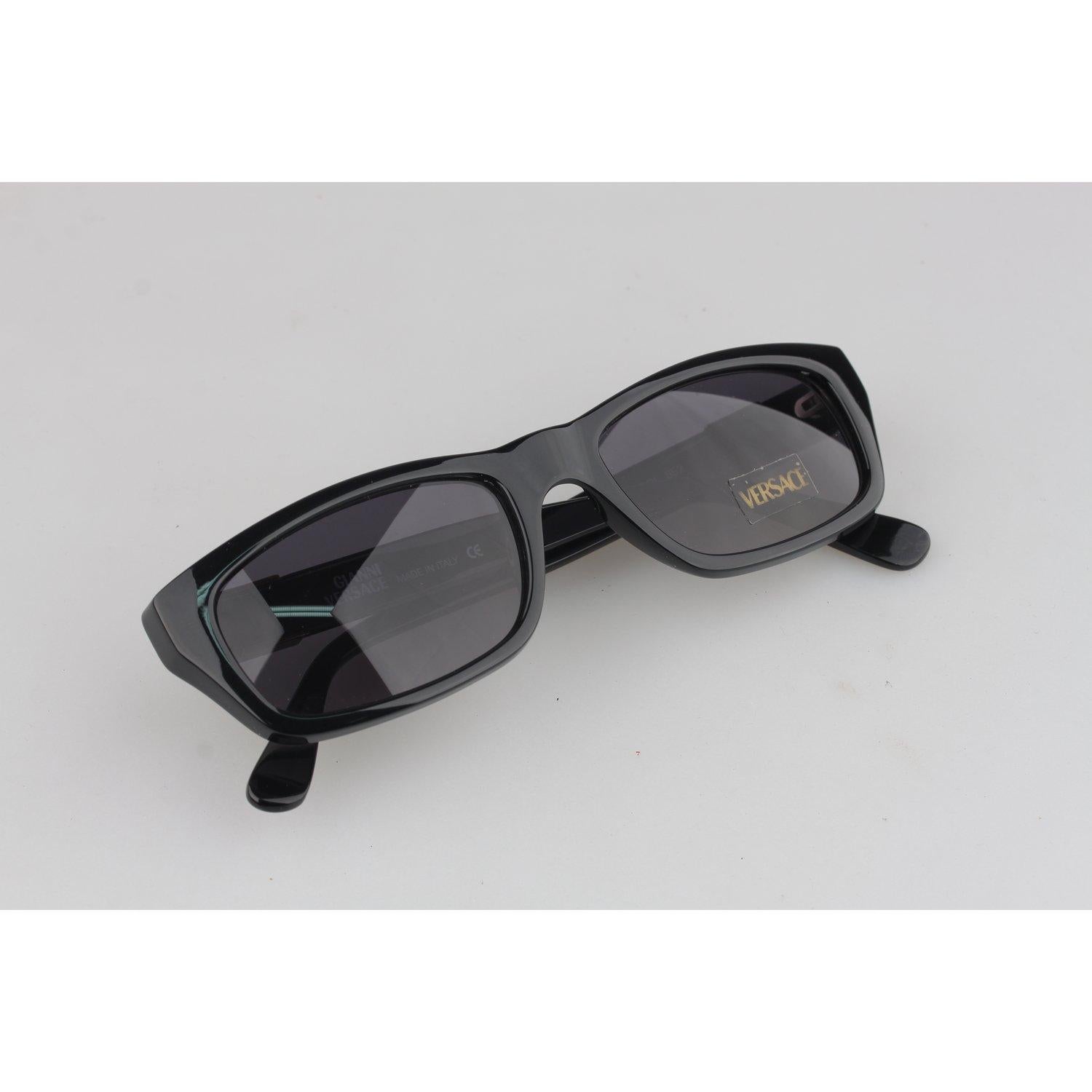 Gianni Versace Vintage Negro Menta Gafas de sol unisex Mod. 291/A Col 852 1