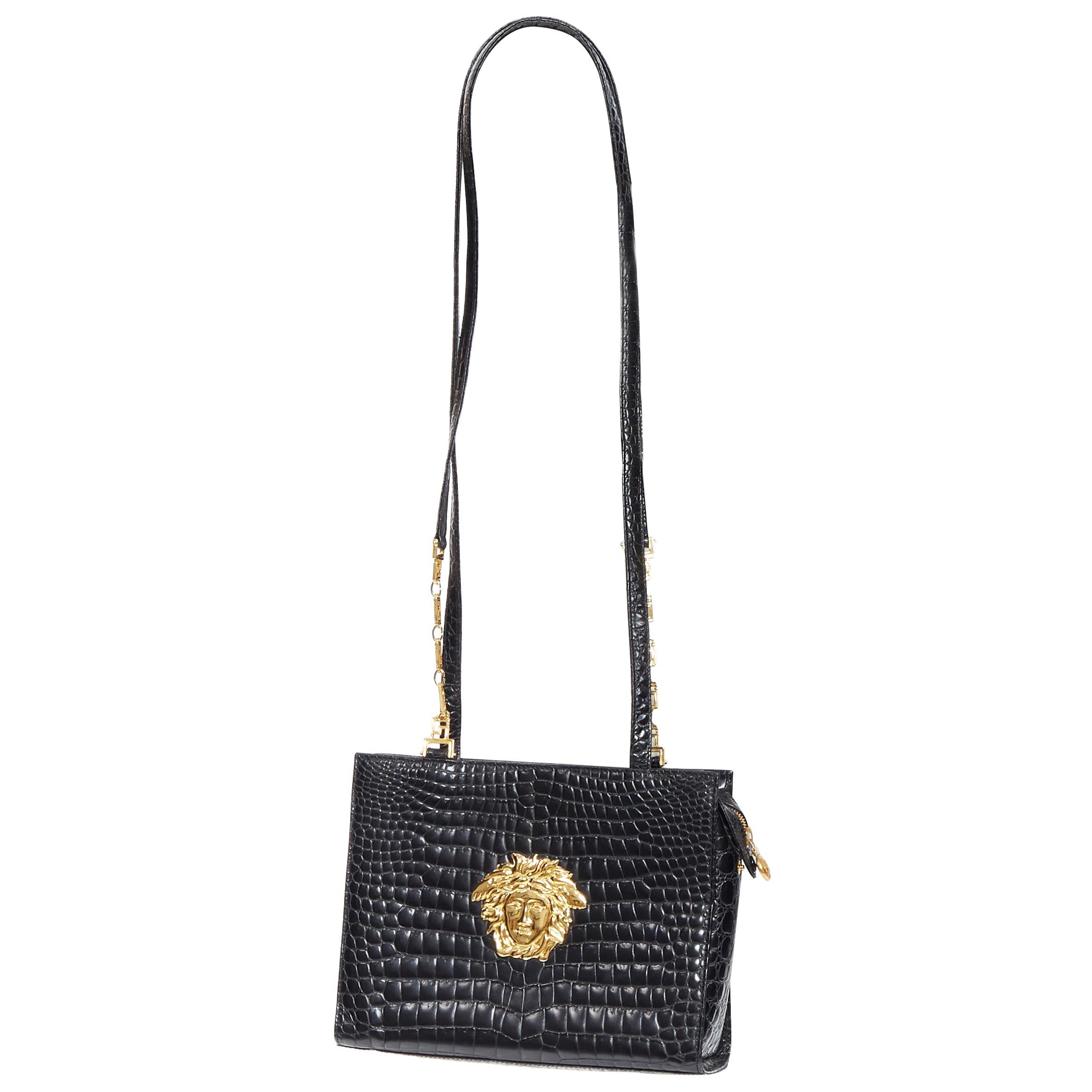 Authentic Gianni Versace Black Nylon Shoulder Bag