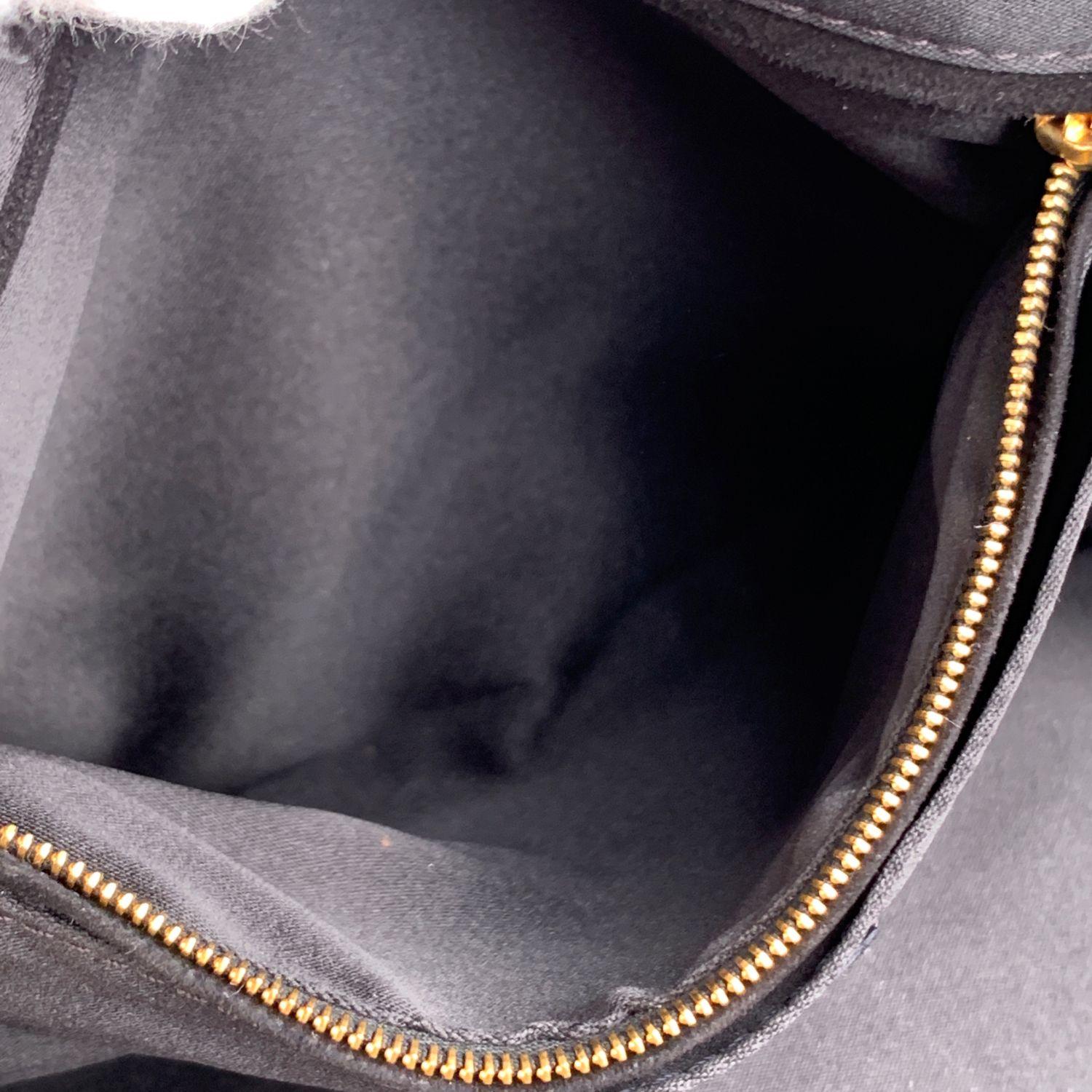Gianni Versace Vintage Black Suede Medusa Tote Hobo Bag 3