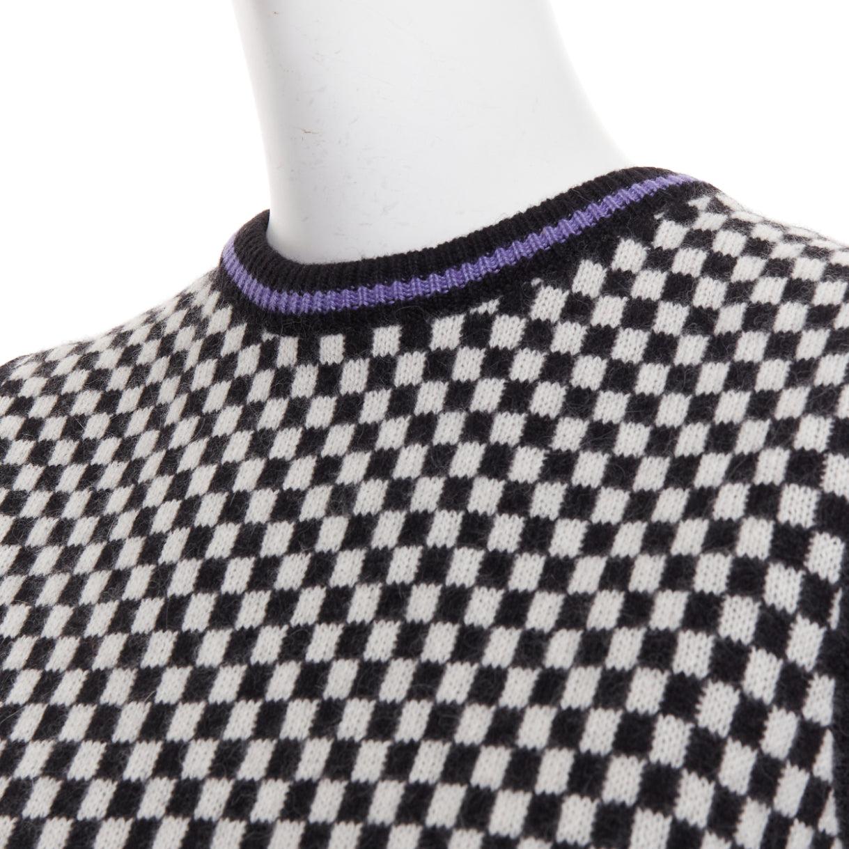 GIANNI VERSACE Vintage black white checkered cropped sweater vest For Sale 2