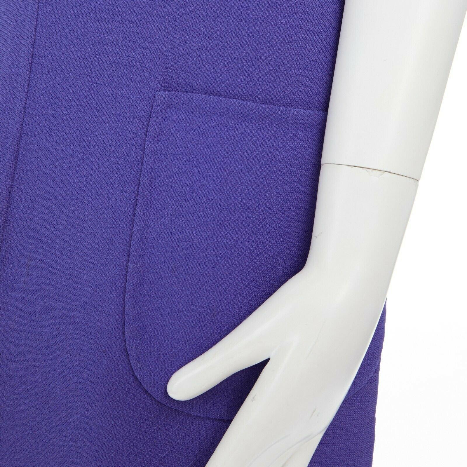 GIANNI VERSACE Vintage blue patch pocket sleeveless shift cocktail dress M 2