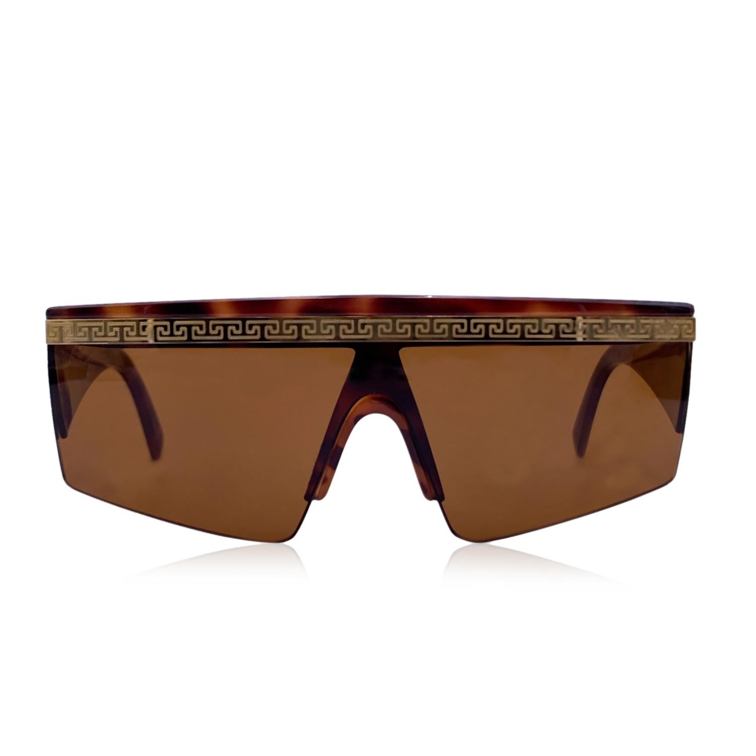 Occhiali da sole Gianni Versace Vintage Brown Mint Shield Mod T76 Col. 900 1