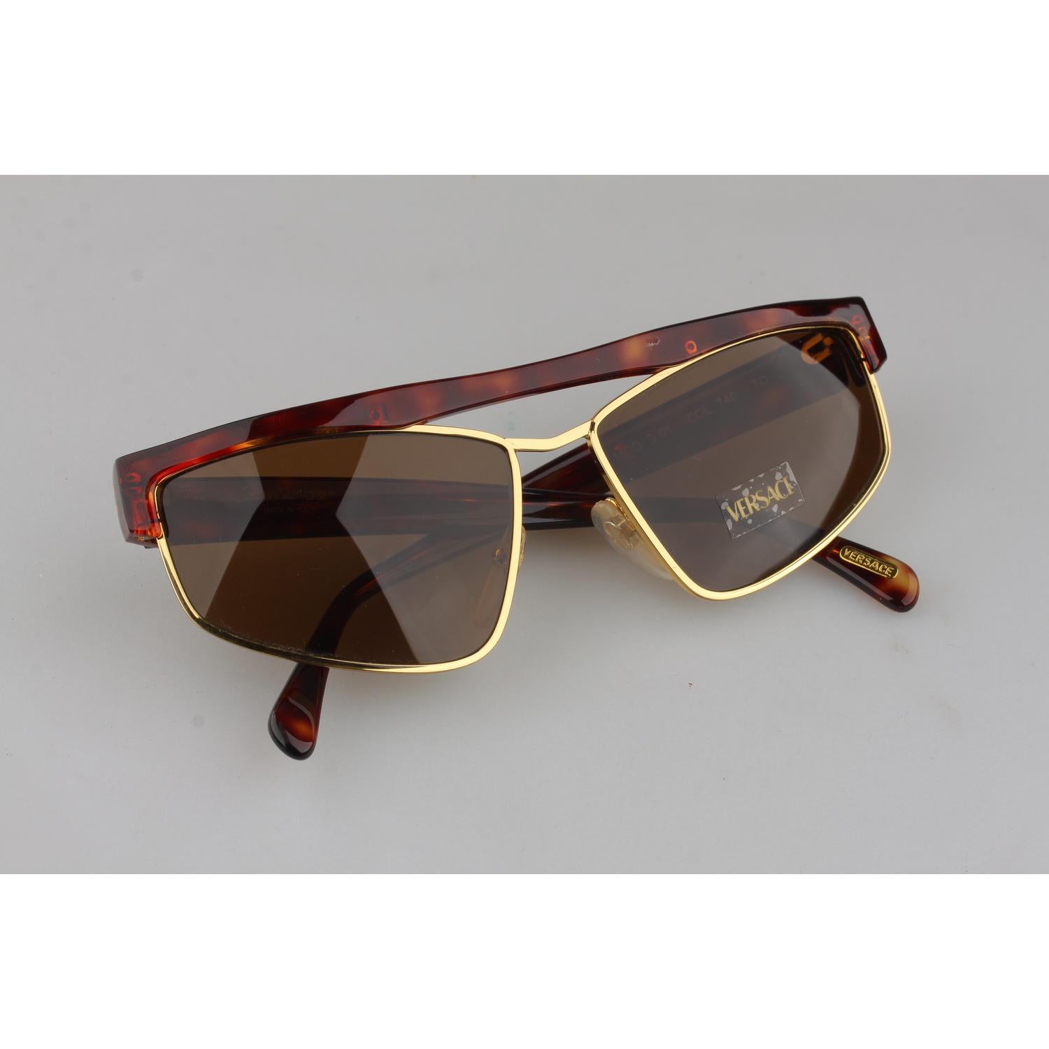 Gianni Versace Vintage Brown Sunglasses Mod. S01 Col 740 New Old Stock  5