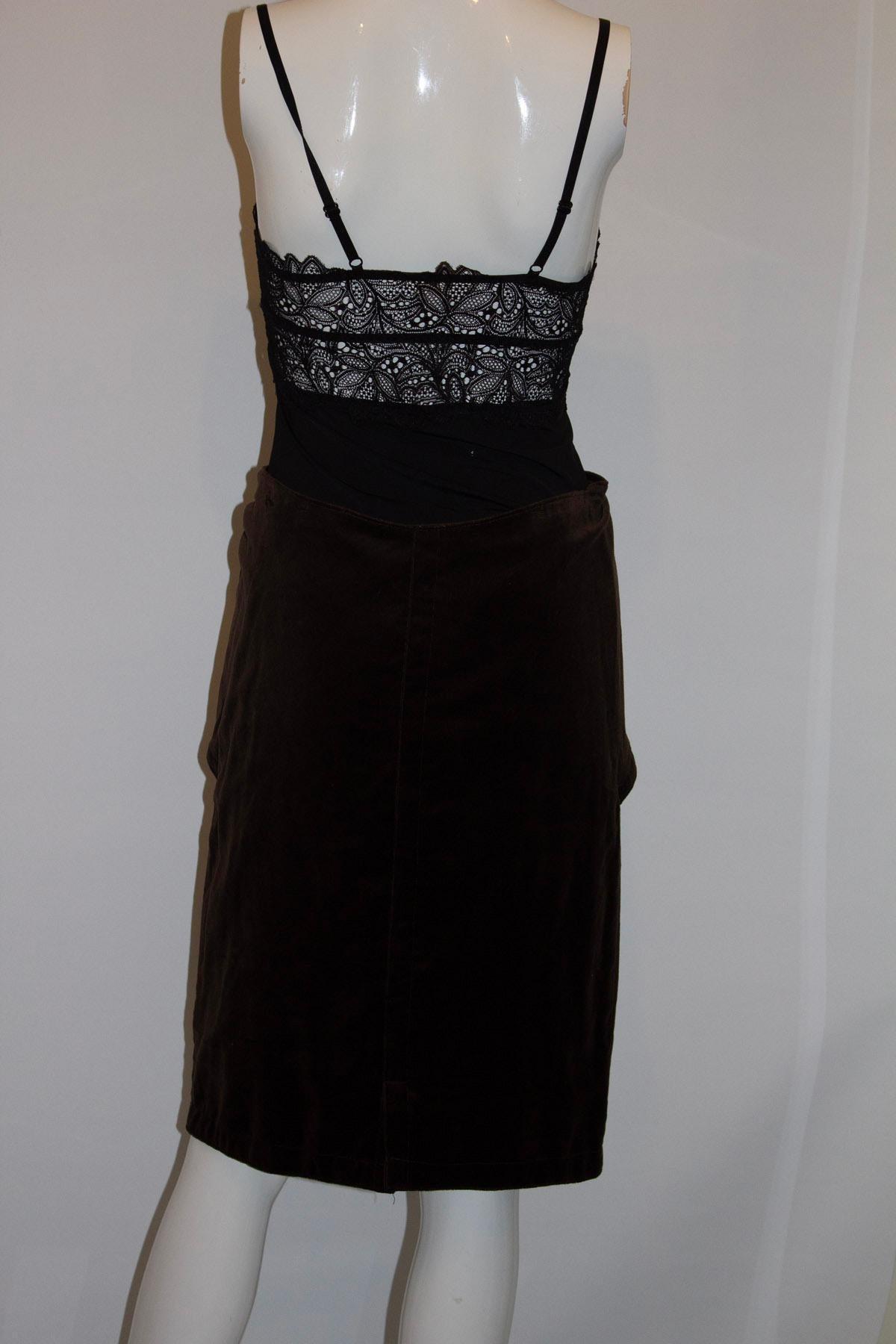 Gianni Versace Vintage Brown Velvet Skirt For Sale 1