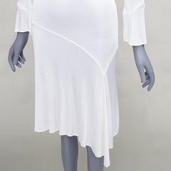 GIANNI VERSACE Vintage cream slinky jersey scoop bias cut dress