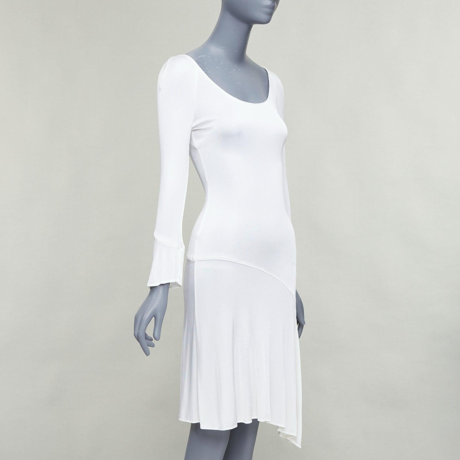 Gray GIANNI VERSACE Vintage cream slinky jersey scoop bias cut dress For Sale
