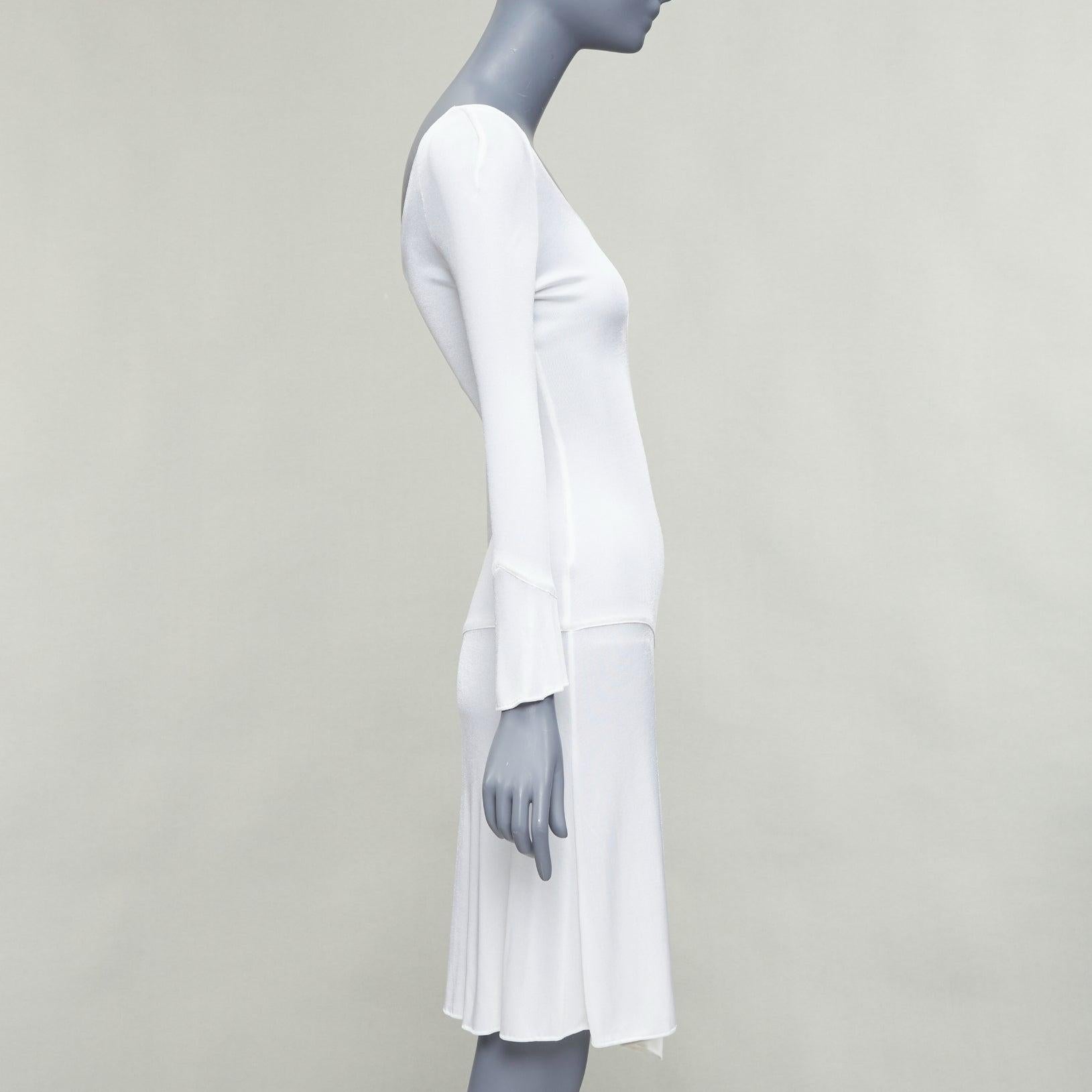 GIANNI VERSACE Vintage cream slinky jersey scoop bias cut dress In Good Condition For Sale In Hong Kong, NT