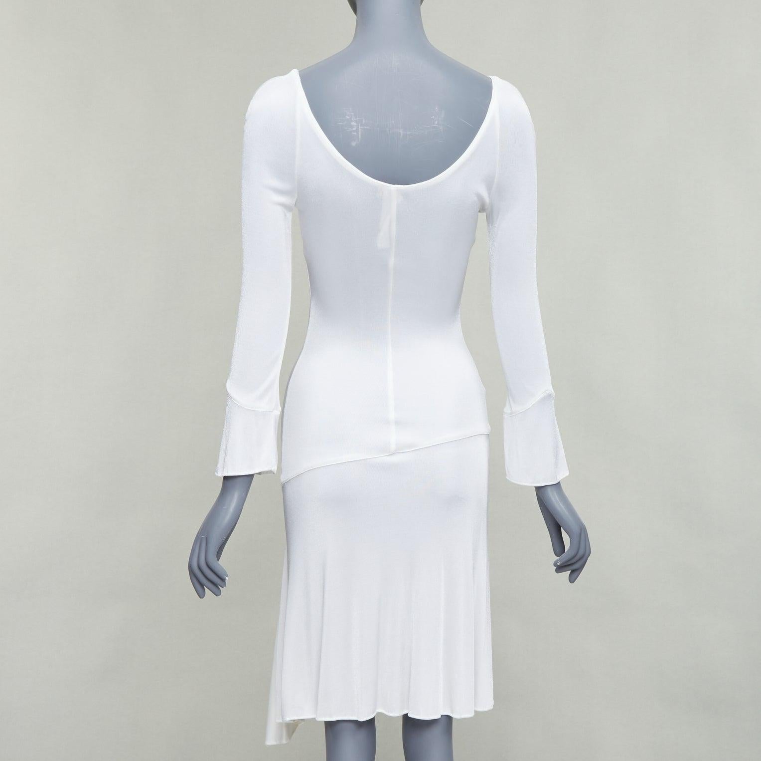 Women's GIANNI VERSACE Vintage cream slinky jersey scoop bias cut dress For Sale