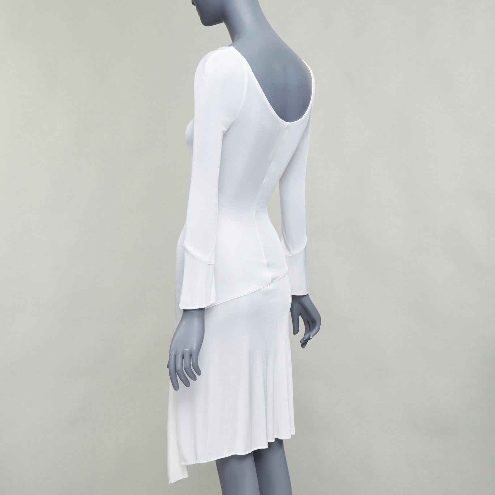 GIANNI VERSACE Vintage cream slinky jersey scoop bias cut dress For Sale 1