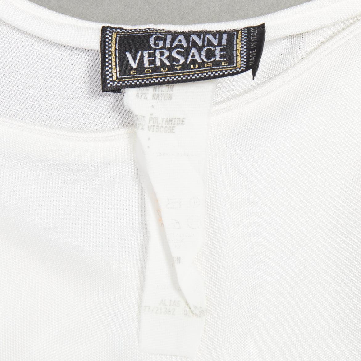 GIANNI VERSACE Vintage cream slinky jersey scoop bias cut dress For Sale 3