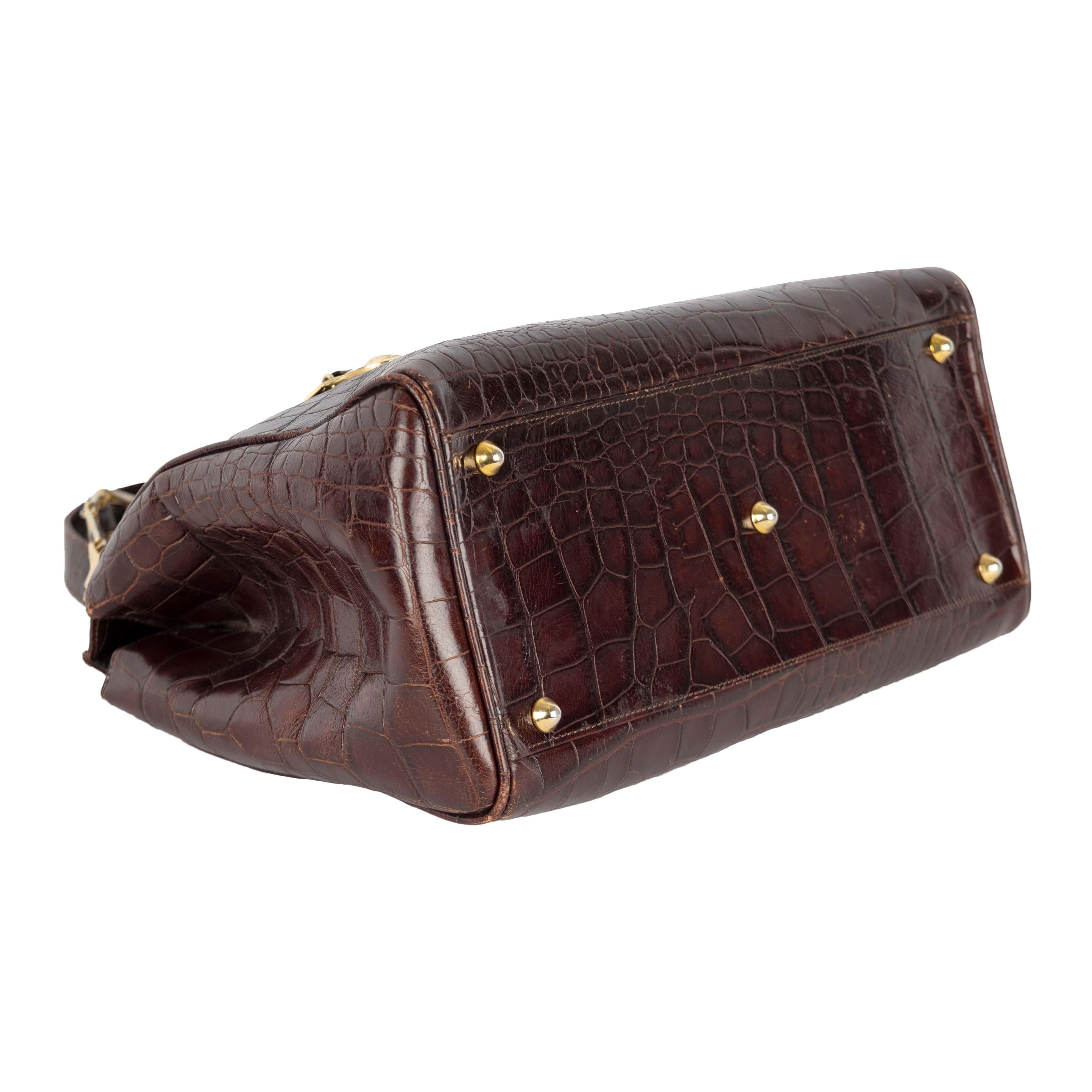 Women's or Men's Gianni Versace Vintage Crocodile Embossed Handbag - '90s