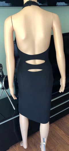 Gianni Versace Vintage Ausschnitt Bodycon Schwarzes Kleid