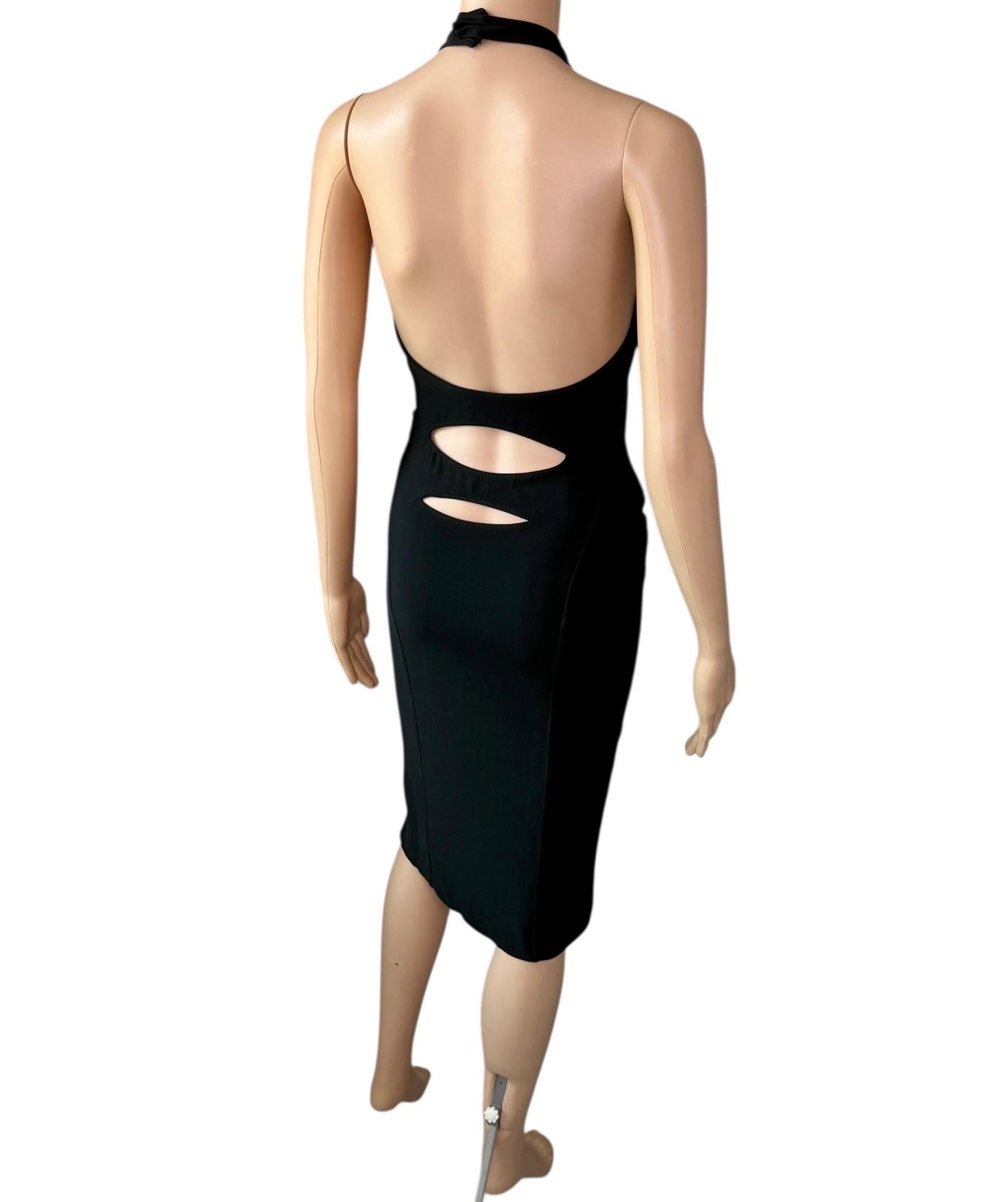 Gianni Versace - Vestito midi nero con ritaglio e scollo alla caviglia - Midi Dress in vendita 12