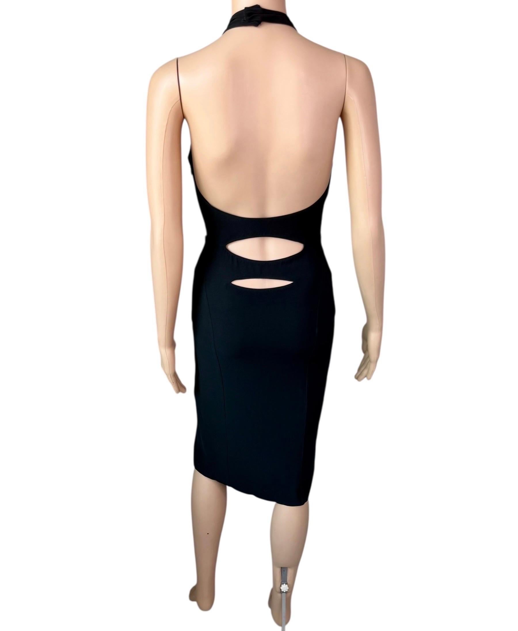 Donna Gianni Versace - Vestito midi nero con ritaglio e scollo alla caviglia - Midi Dress in vendita