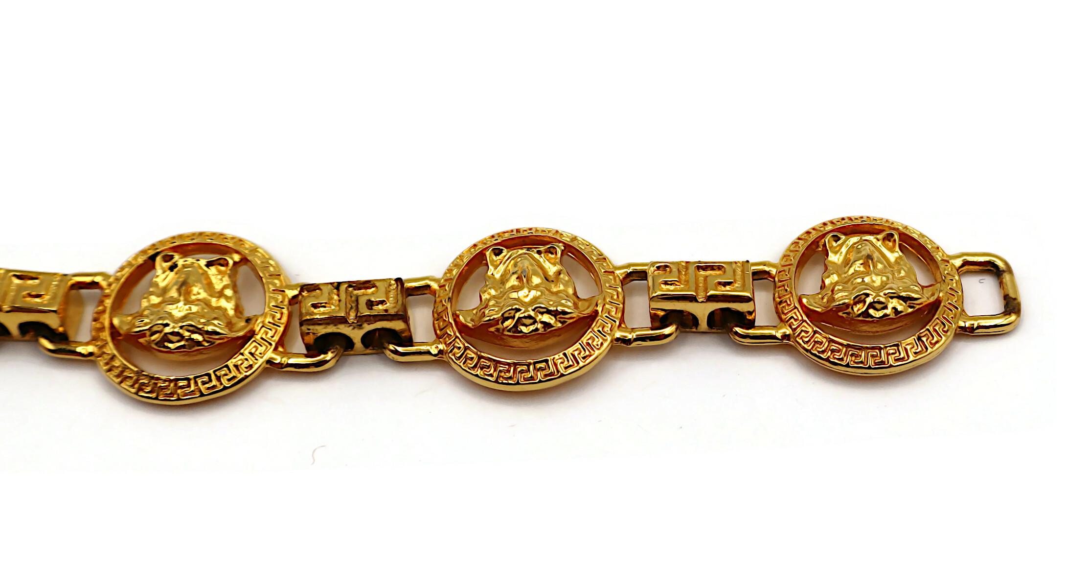 GIANNI VERSACE Vintage Gold Tone Medusa Bracelet For Sale 4