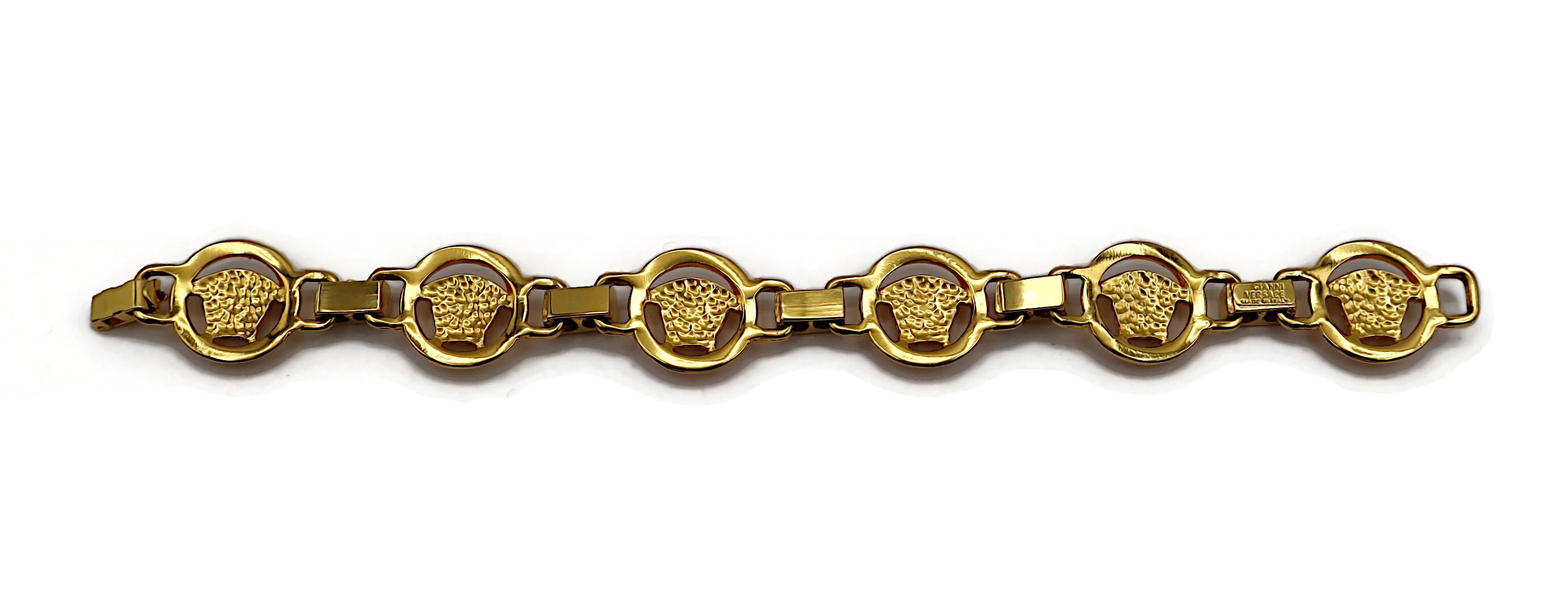 GIANNI VERSACE Vintage Gold Tone Medusa Bracelet For Sale 5