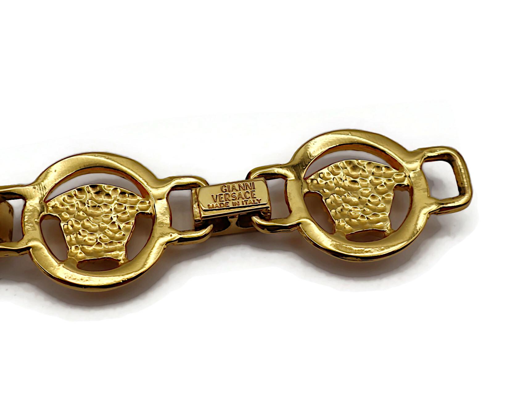 GIANNI VERSACE Vintage Gold Tone Medusa Bracelet For Sale 6