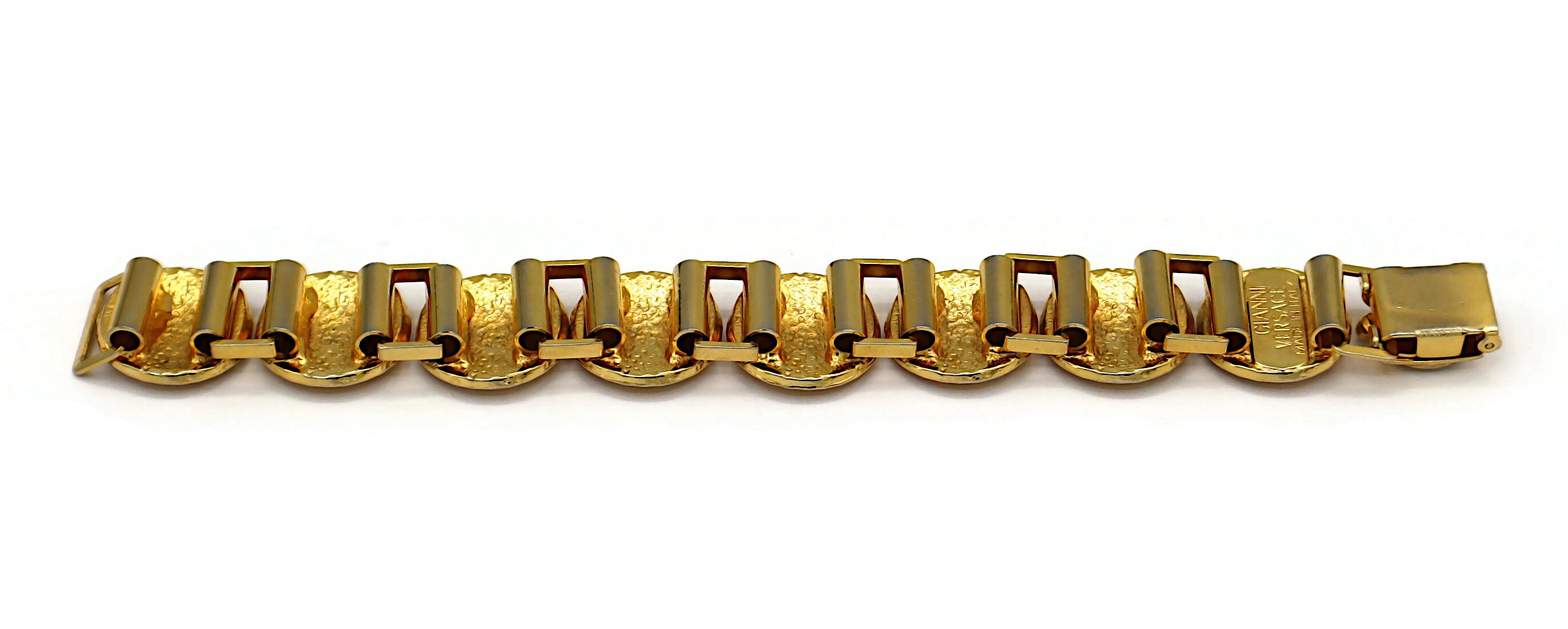 GIANNI VERSACE Vintage Gold Tone Medusa Bracelet For Sale 9