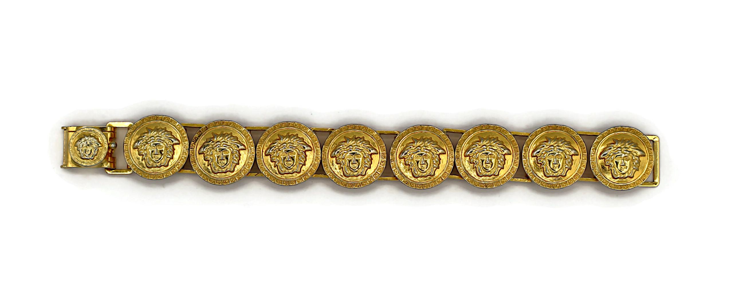 Women's GIANNI VERSACE Vintage Gold Tone Medusa Bracelet For Sale