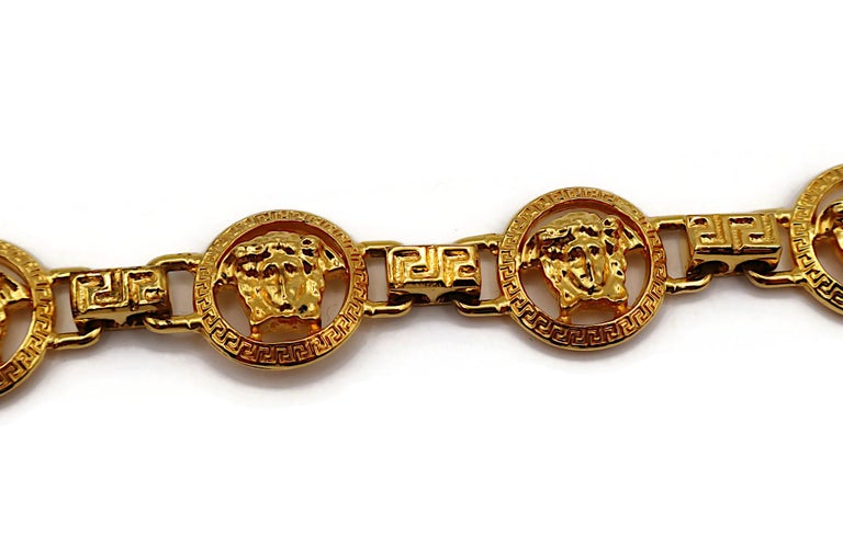 GIANNI VERSACE Vintage Gold Tone Medusa Bracelet For Sale at