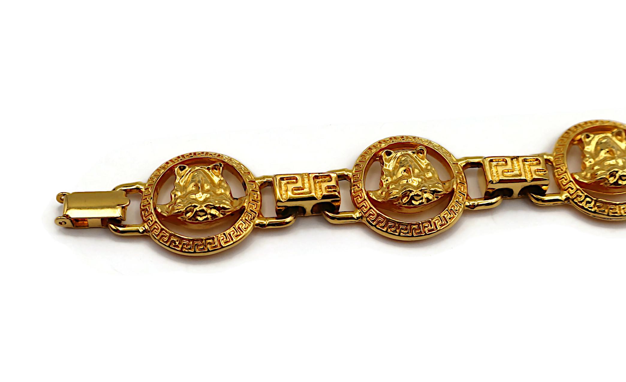GIANNI VERSACE Vintage Gold Tone Medusa Bracelet For Sale 2