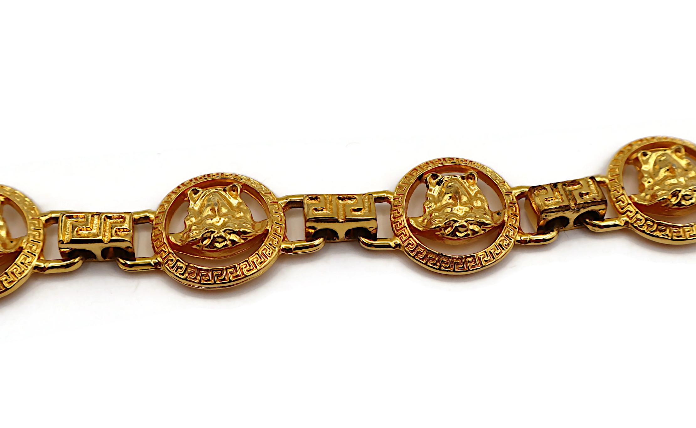 GIANNI VERSACE Vintage Gold Tone Medusa Bracelet For Sale 3
