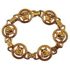 GIANNI VERSACE Vintage Gold Tone Medusa Bracelet