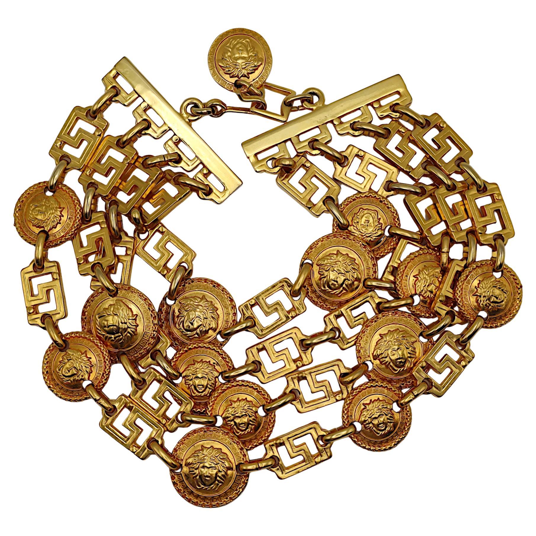 Gianni Versace - Collier ras du cou en or à quatre brins en forme de Méduse, 1992