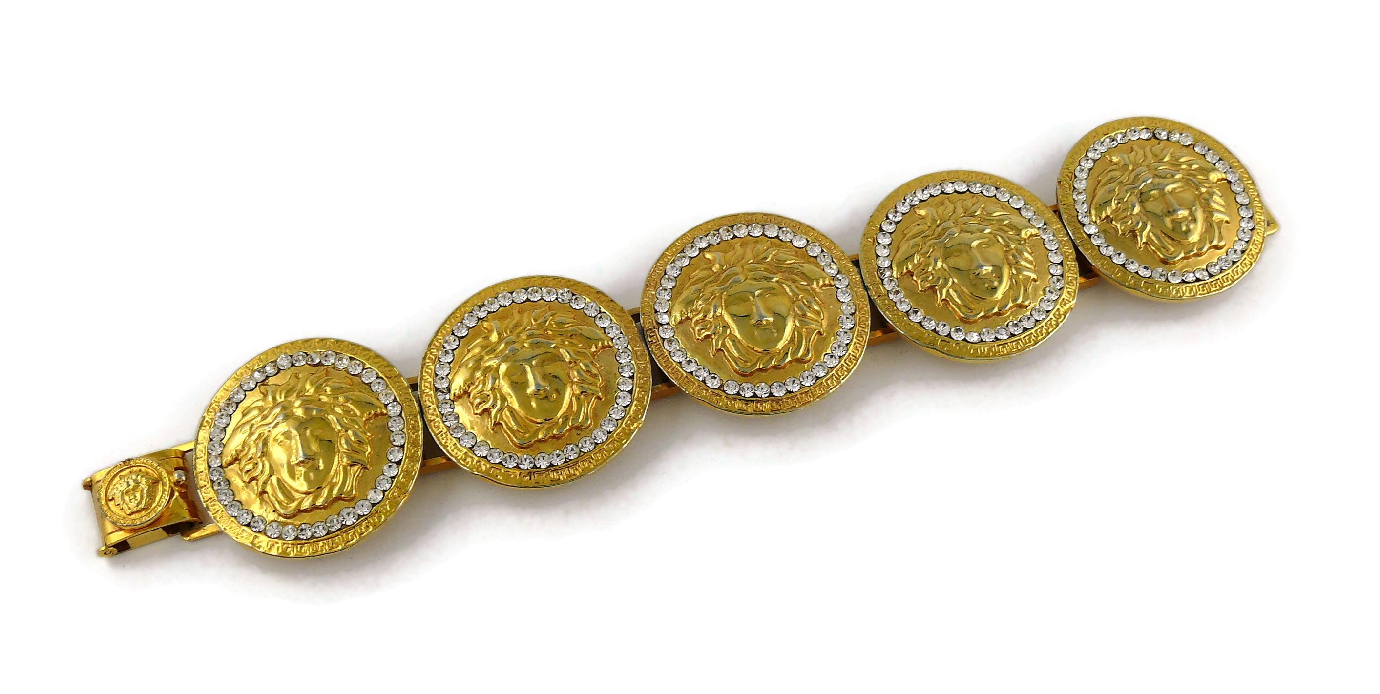 Vintage Gold Medusa multi heads Unique style Gemstones crystals Spring Hairclip