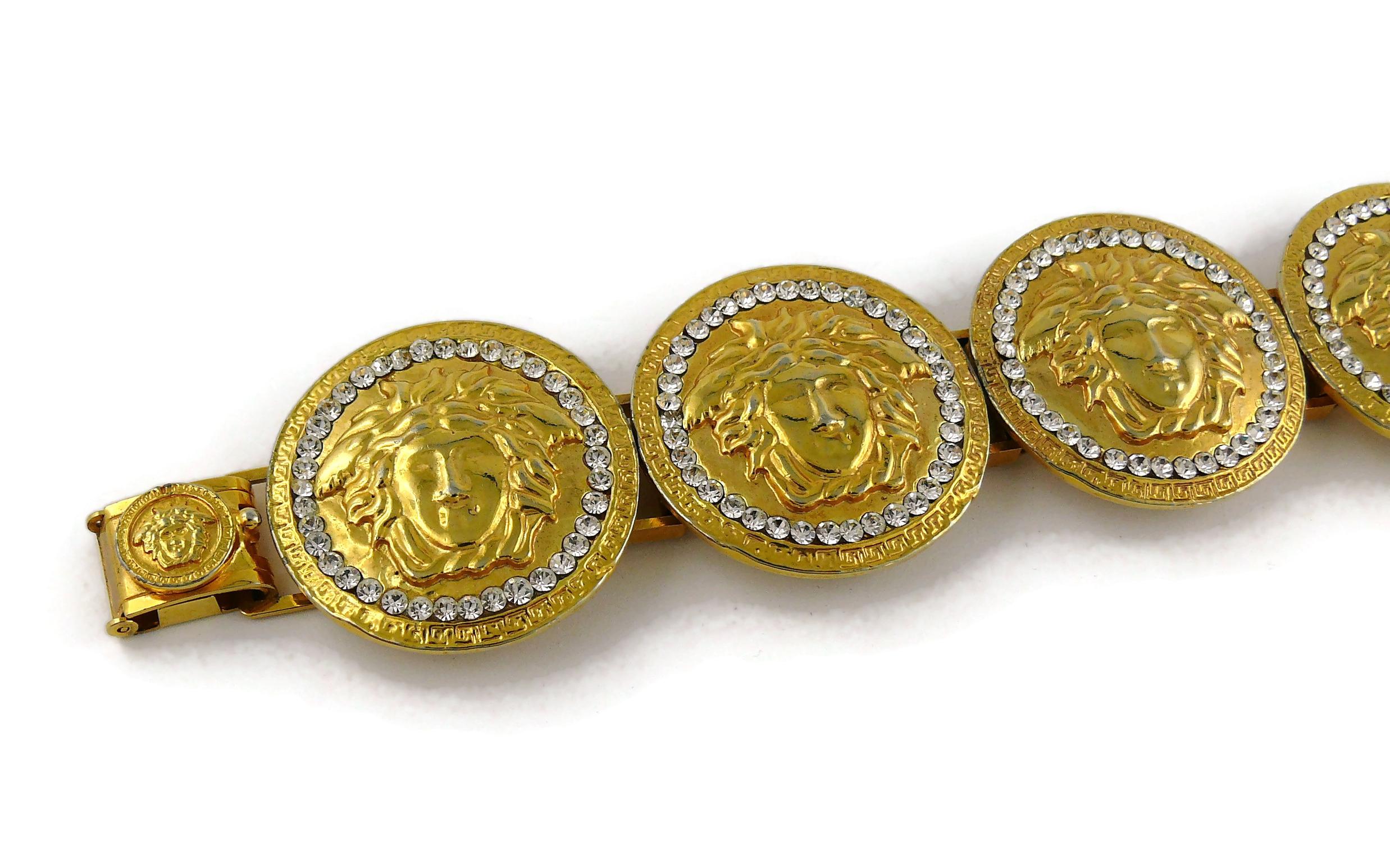 Vintage Gold Medusa multi heads Unique style Gemstones crystals Spring Hairclip