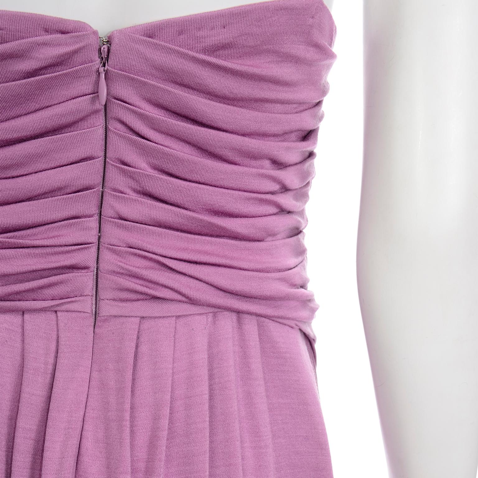 Gianni Versace Vintage Lavender Silk Jersey Naomi Campbell Runway Dress S/S 2000 2