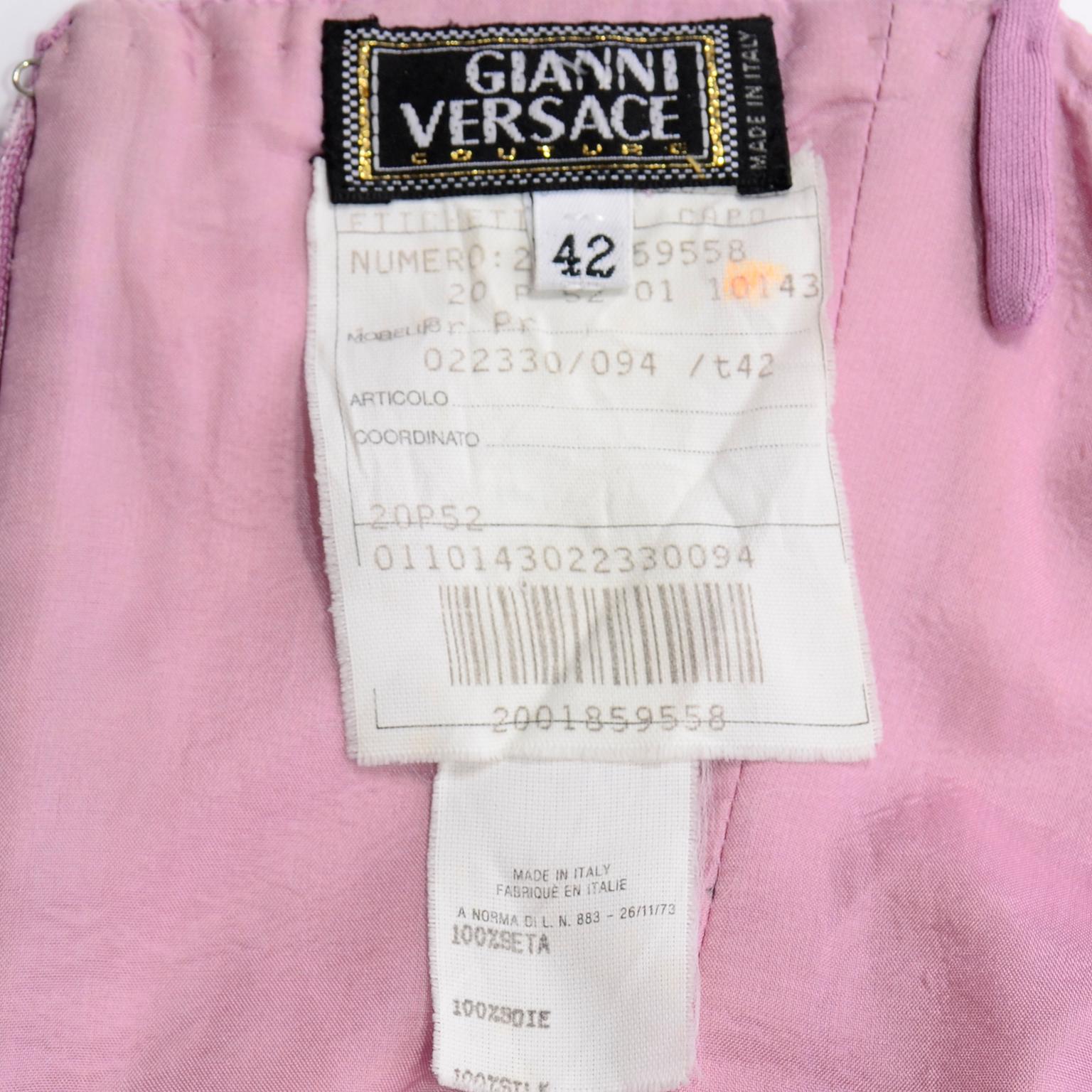 Gianni Versace Vintage Lavender Silk Jersey Naomi Campbell Runway Dress S/S 2000 3