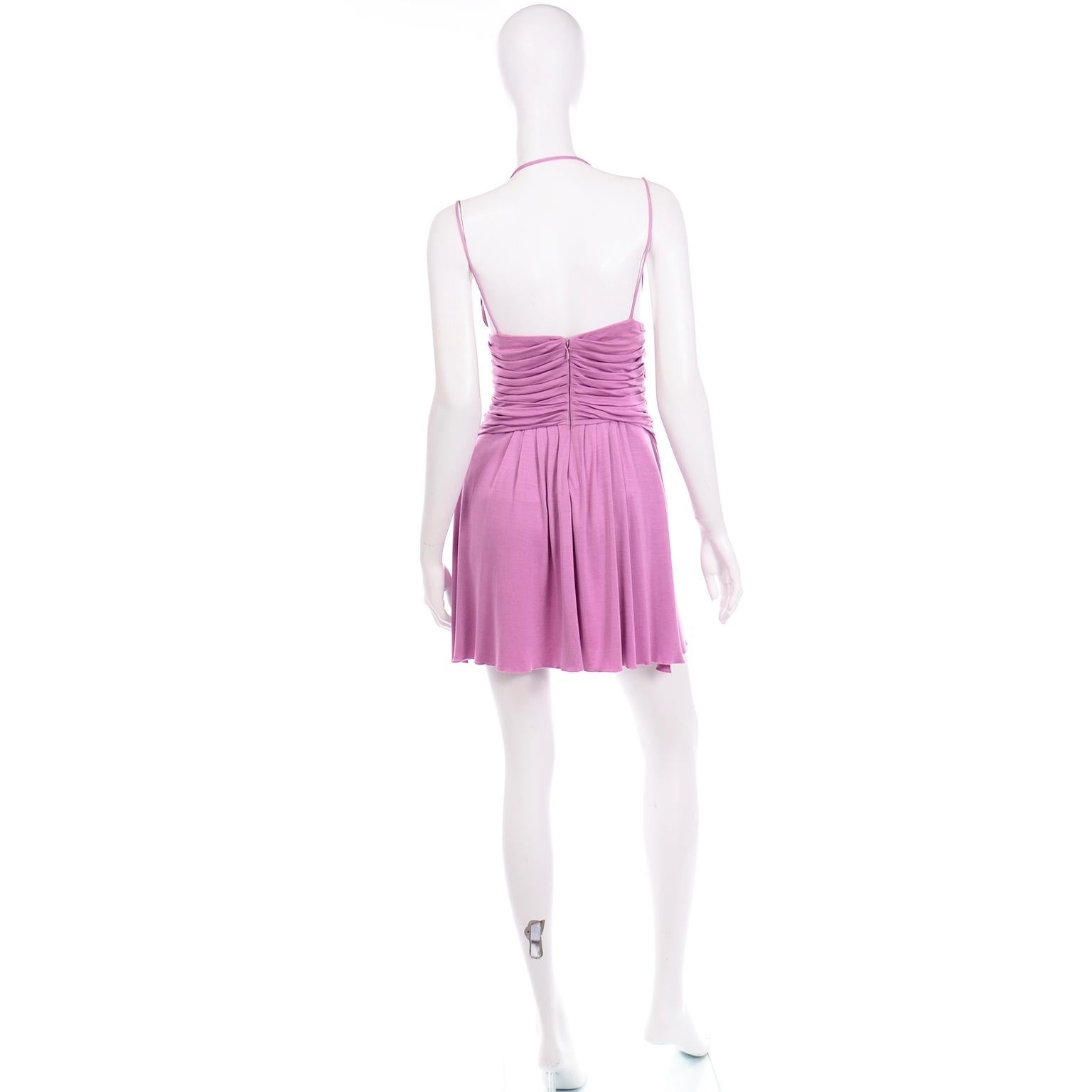 Purple Gianni Versace Vintage Lavender Silk Jersey Naomi Campbell Runway Dress S/S 2000