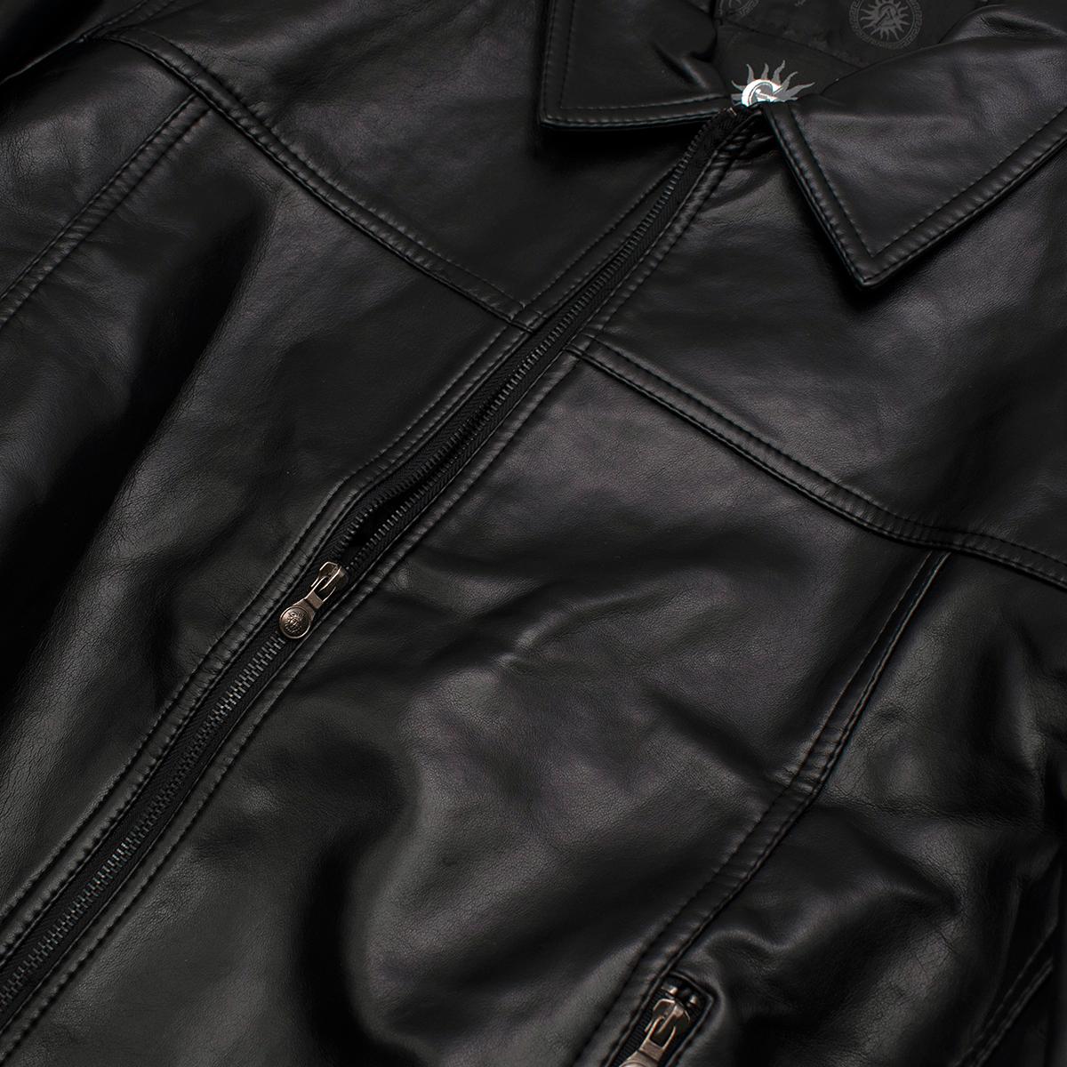 Gianni Versace Vintage Leather Biker Jacket - Us size 44 In Excellent Condition For Sale In London, GB