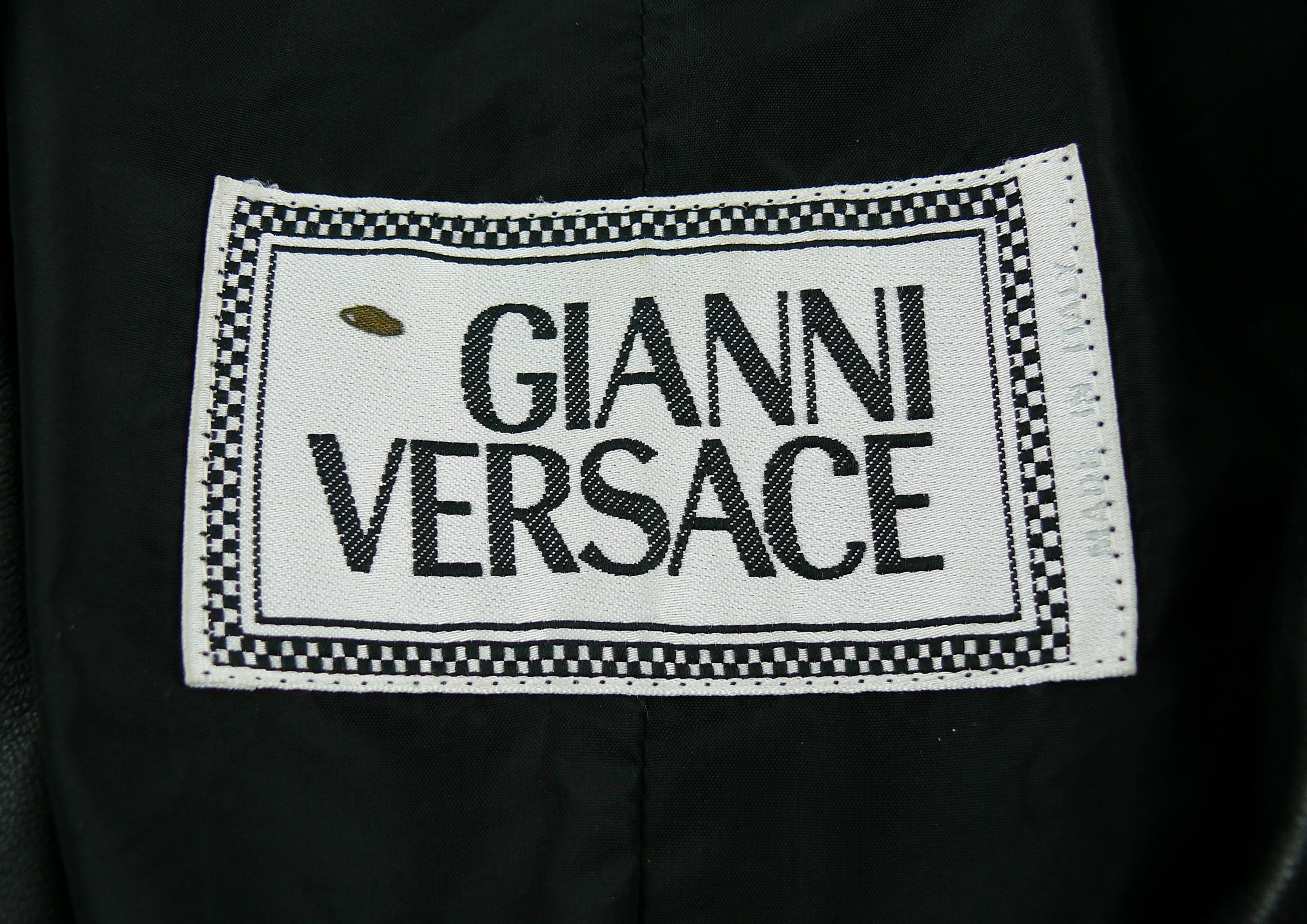 Gianni Versace Vintage Leather Blazer with Chains For Sale 6