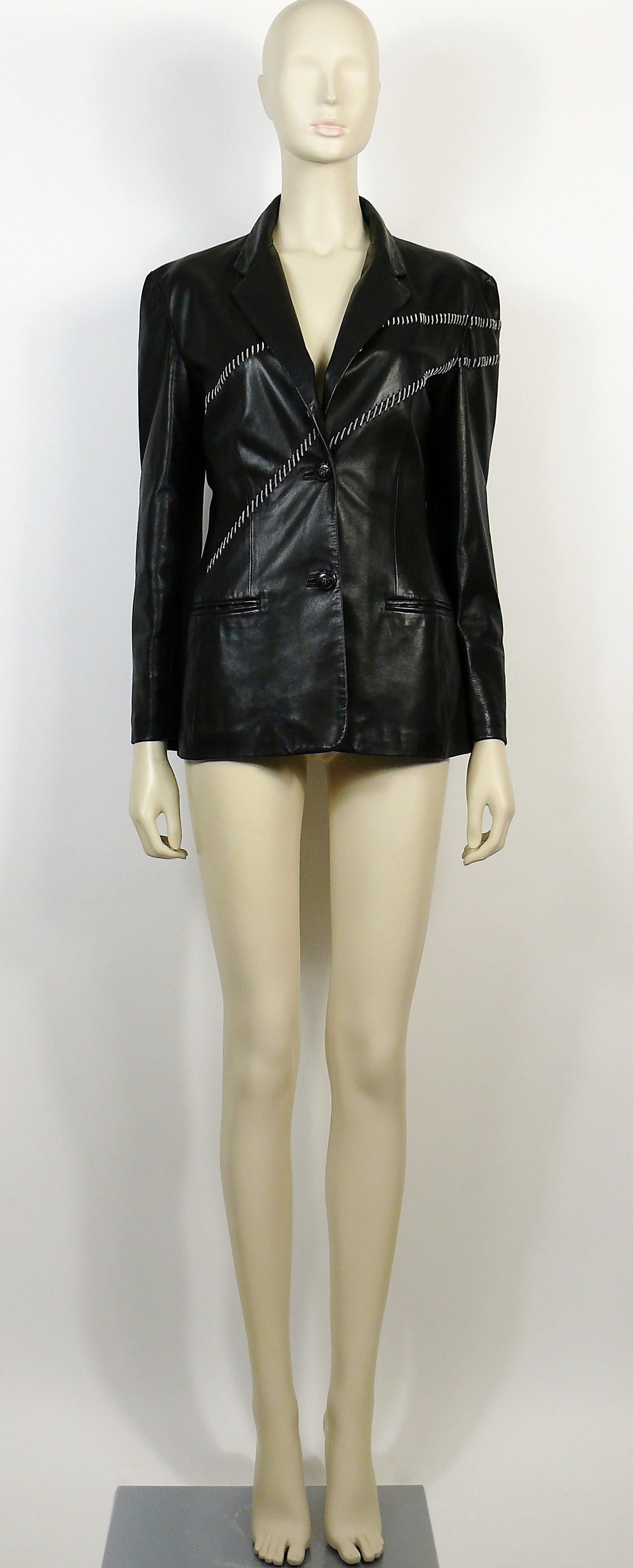 versace leather blazer