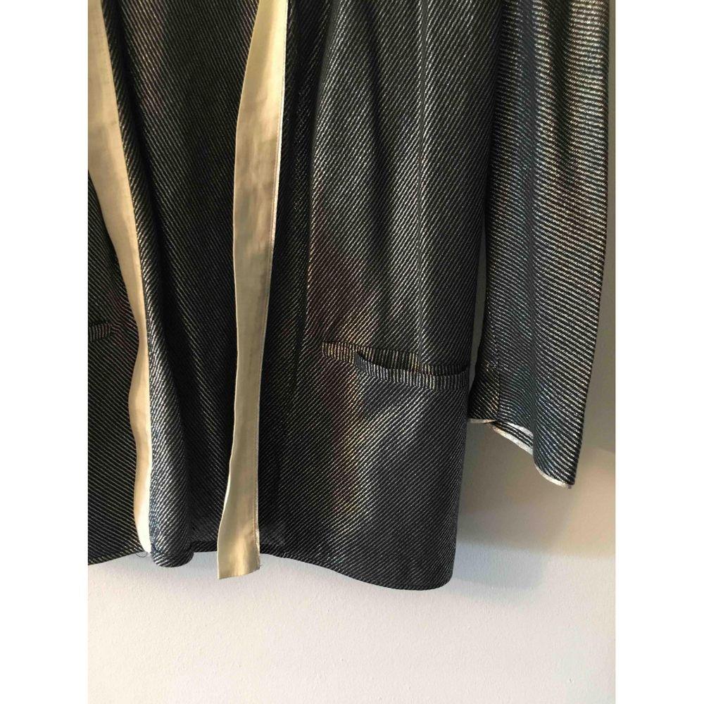 Gianni Versace Vintage Linen Jacket in Silver For Sale 1