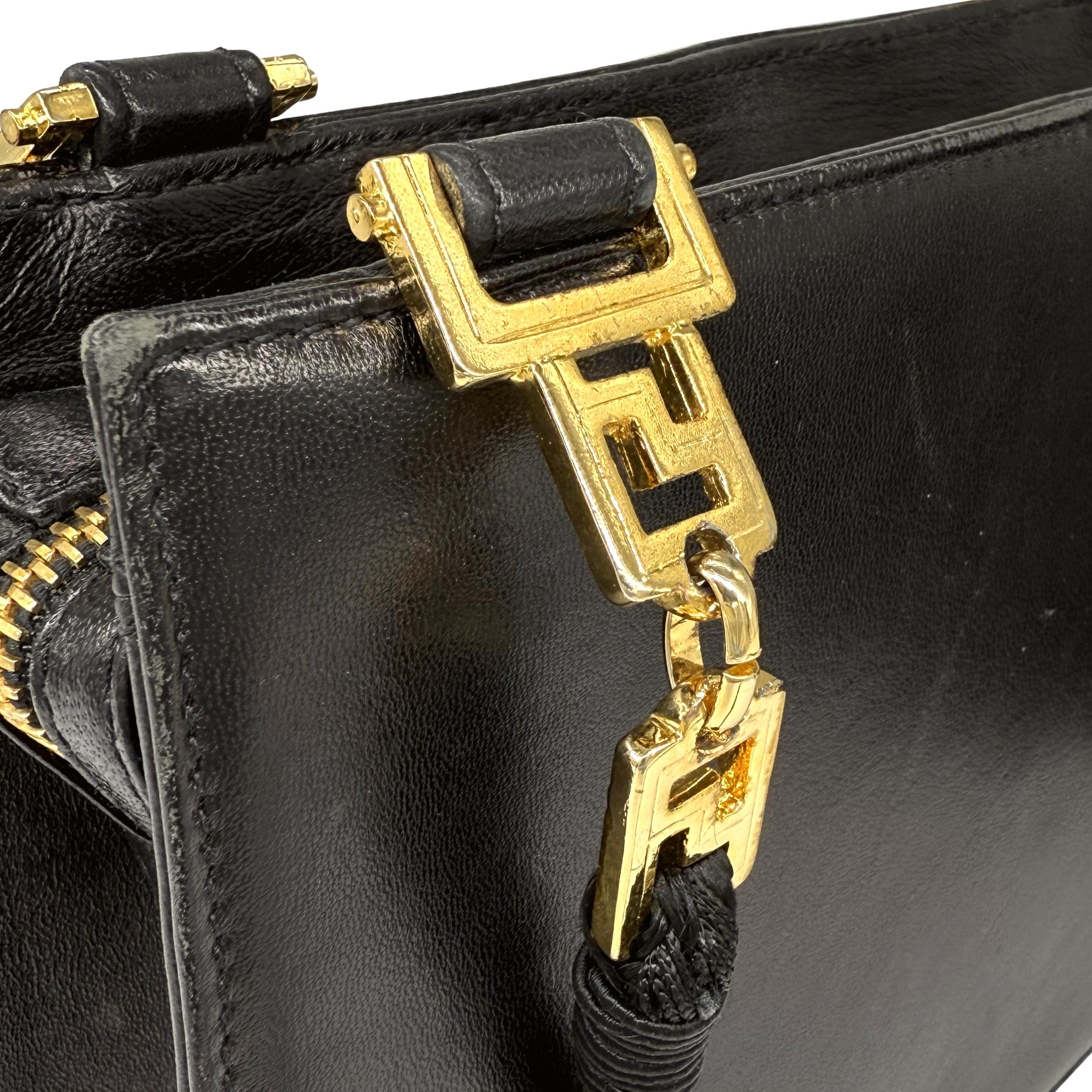 Gianni Versace Vintage Medusa Gold & Leather Shoulder Crossbody Bag, F/W 1992. 7