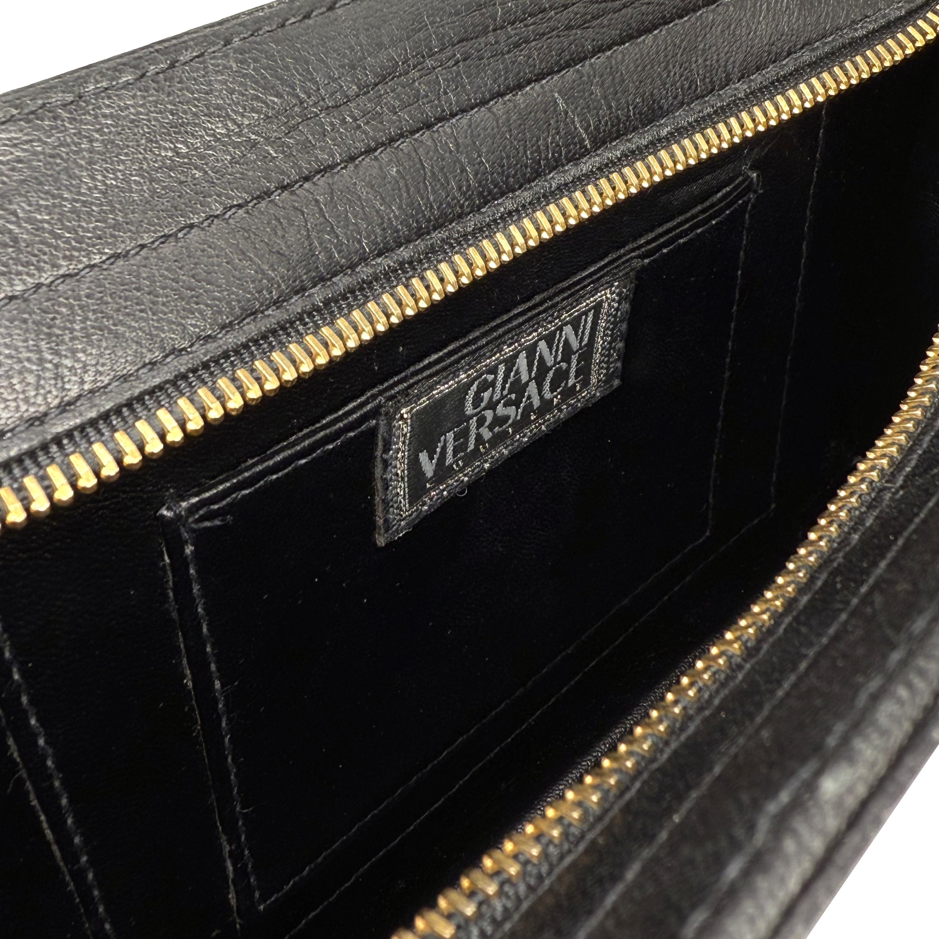 Gianni Versace Vintage Medusa Gold & Leather Shoulder Crossbody Bag, F/W 1992. 8