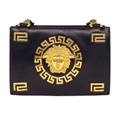 Gianni Versace Vintage Medusa Gold & Leather Shoulder Crossbody Bag, F/W 1992.