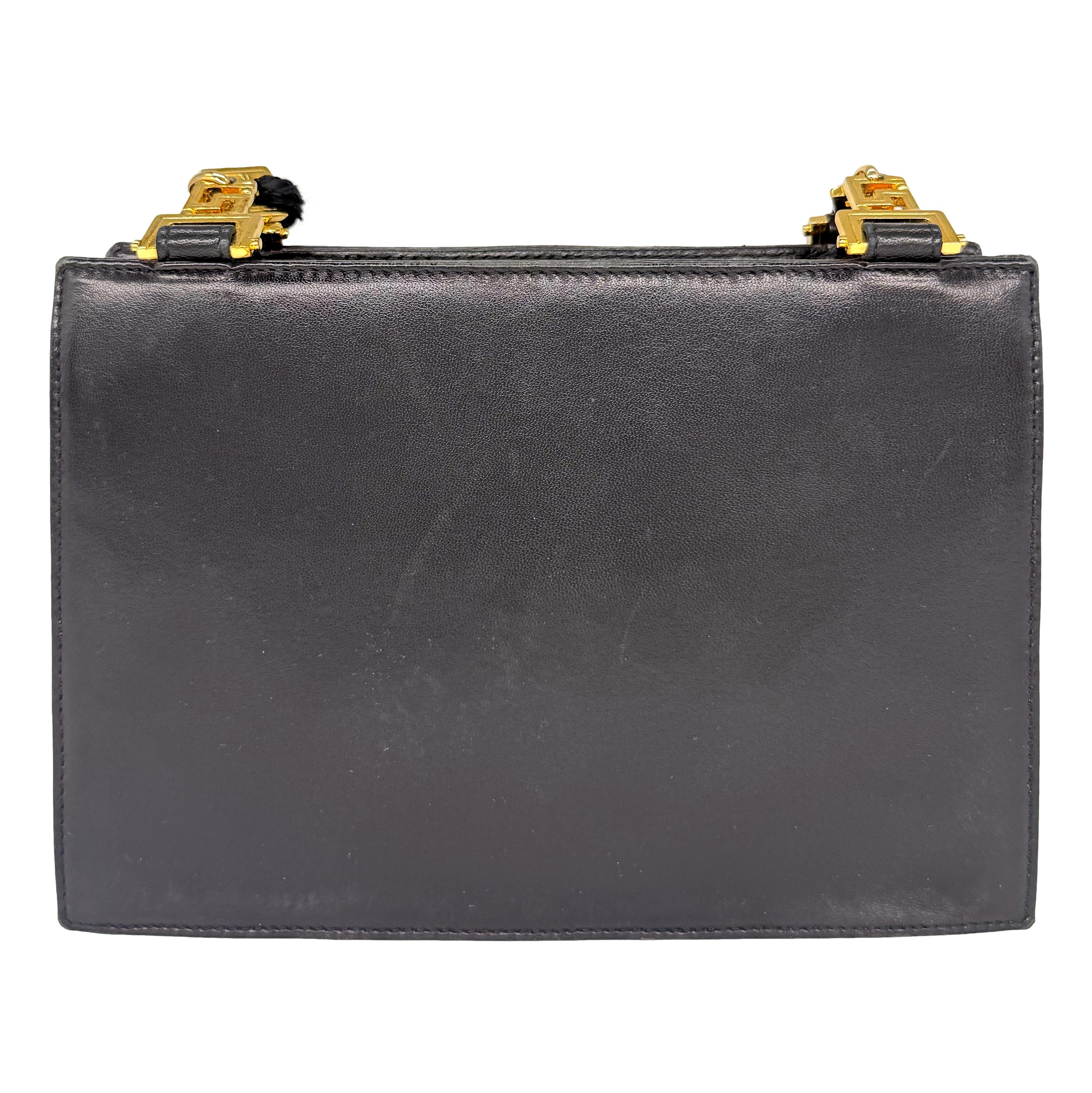 Women's or Men's Gianni Versace Vintage Medusa Gold & Leather Shoulder Crossbody Bag, F/W 1992.
