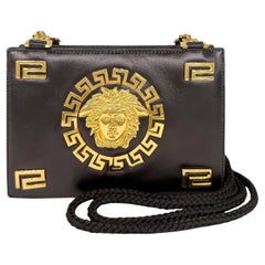 Gianni Versace Vintage Medusa Gold & Leather Shoulder Crossbody Bag, F/W 1992.