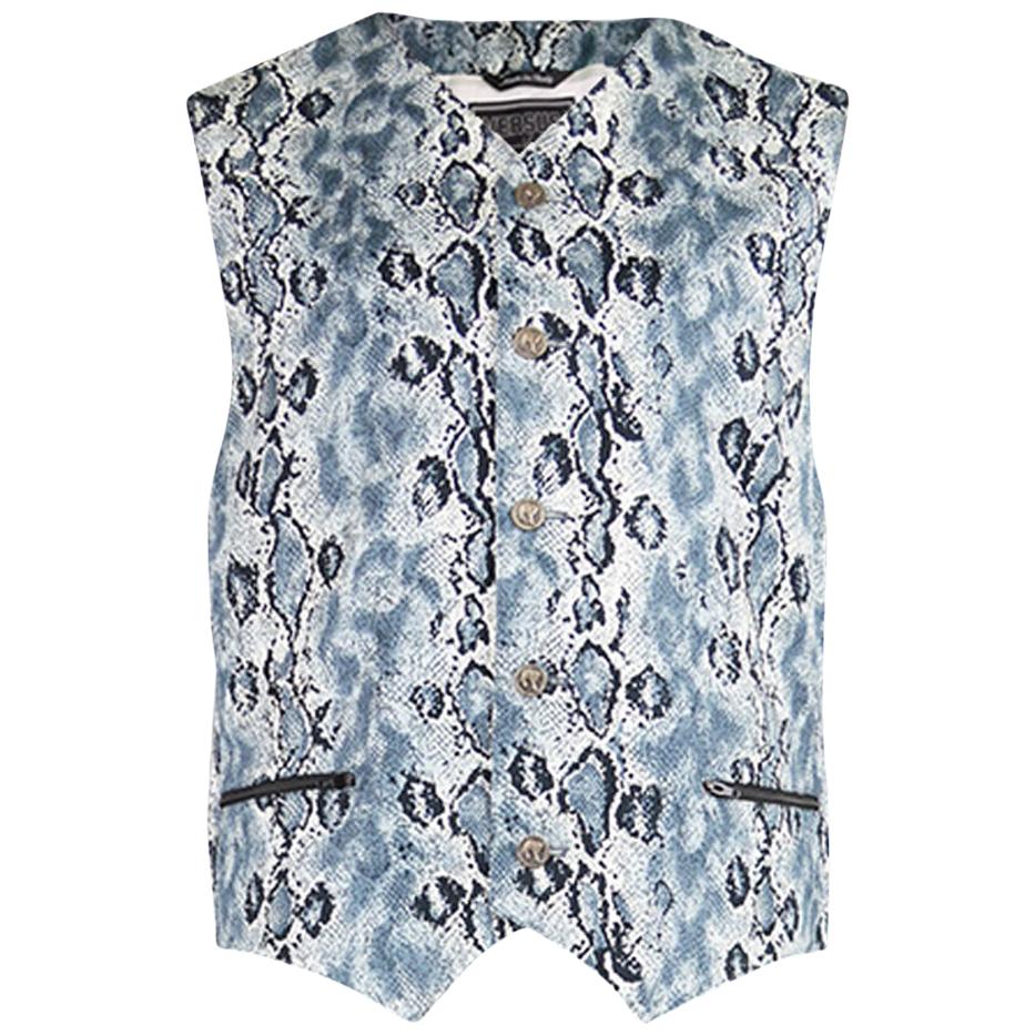 Gianni Versace Vintage Mens Snakeskin Print Vest