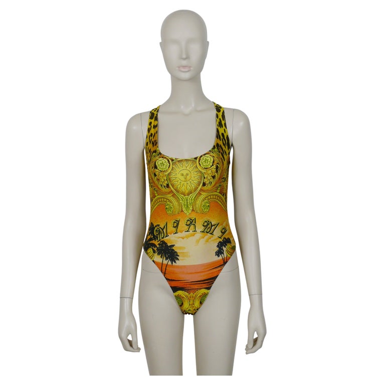 Gianni Versace Vintage Miami Barroco Print One-Pïece Swimsuit For